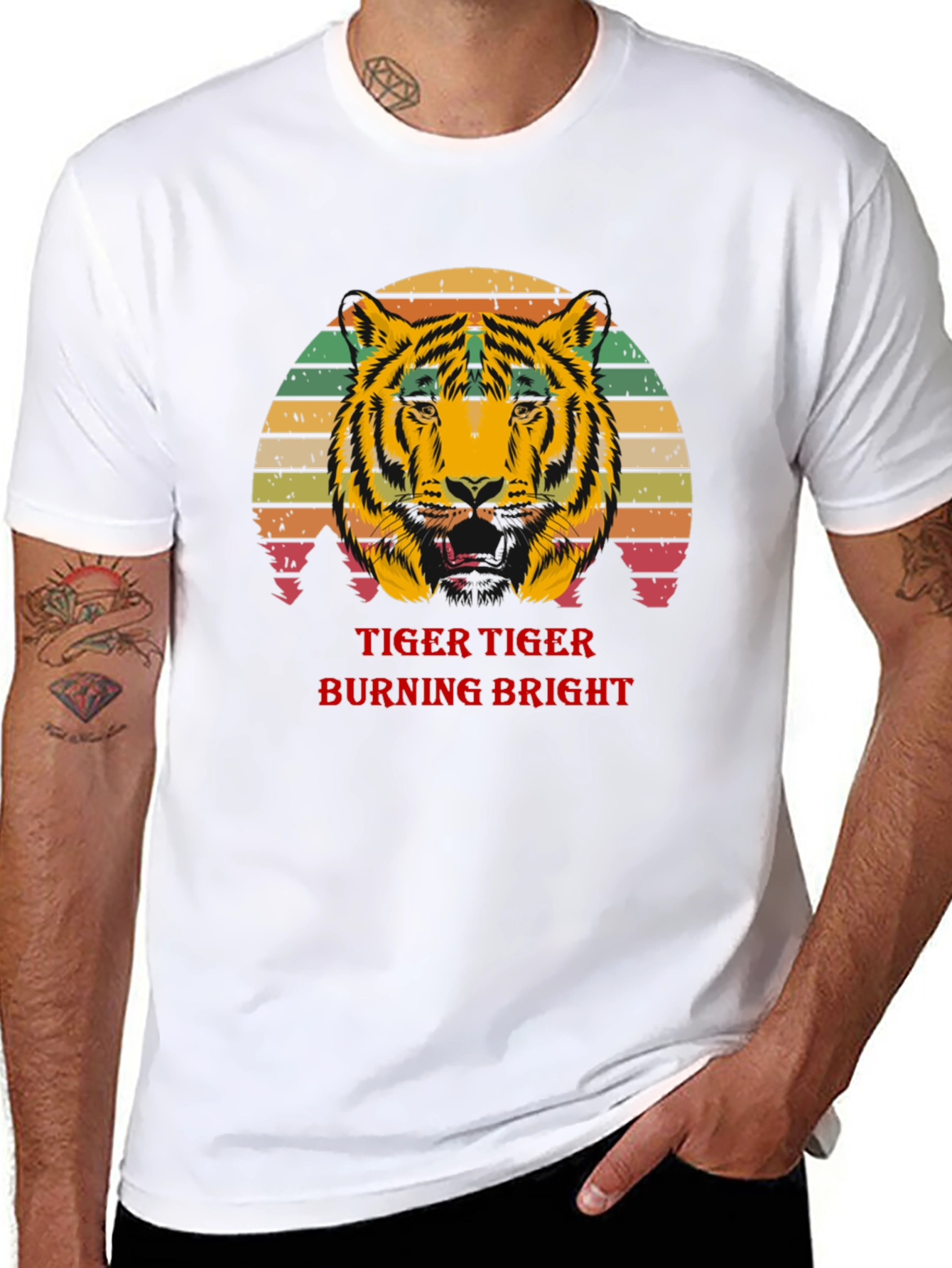 Black Tiger Burning Bright Graphic T-Shirt view 8