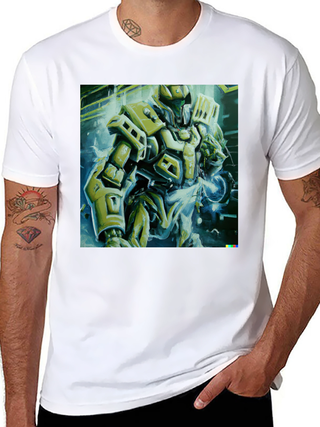 Black Sci-Fi Robot Graphic T-Shirt - Modern Streetwear Tee view 8