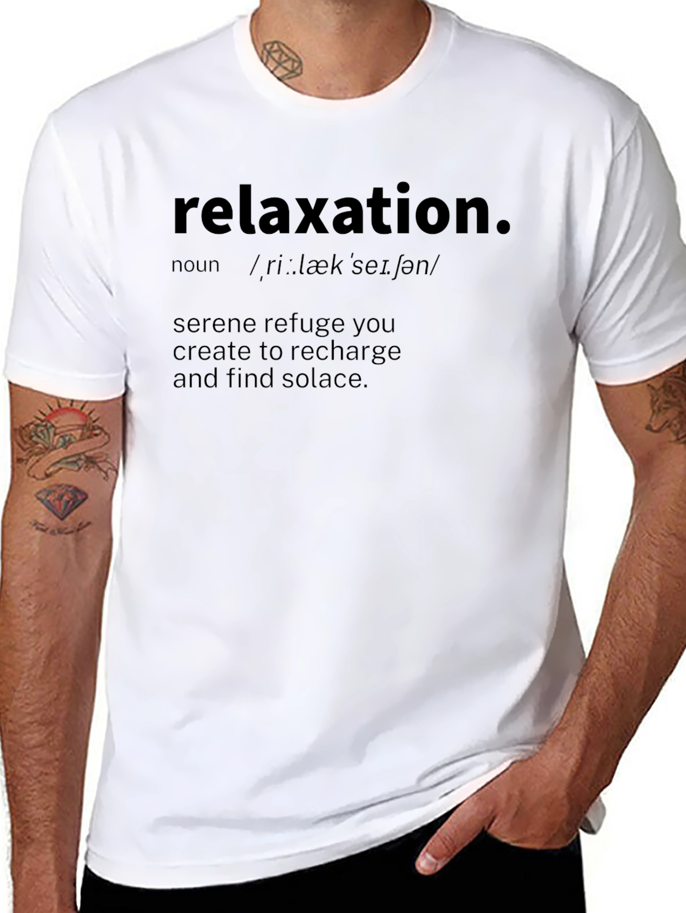 Black Relaxation Definition T-Shirt view 8