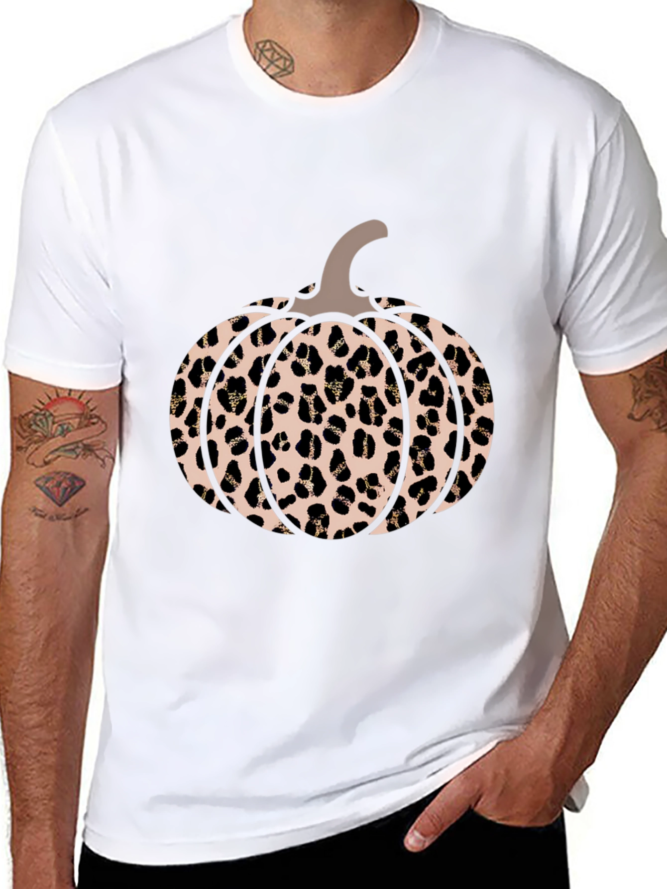 Black Leopard Pumpkin Graphic Tee view 8