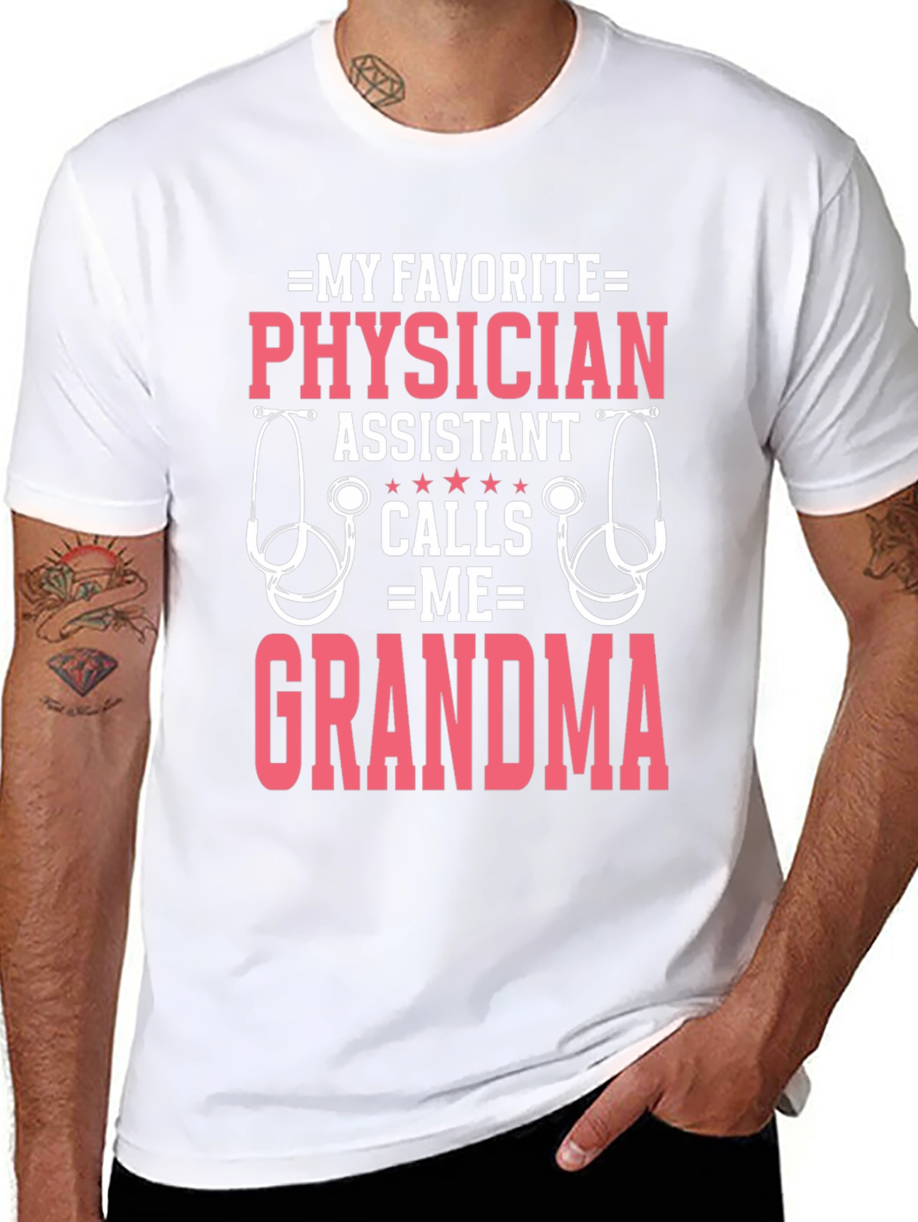 Black Physician Assistant Grandma T-Shirt view 8