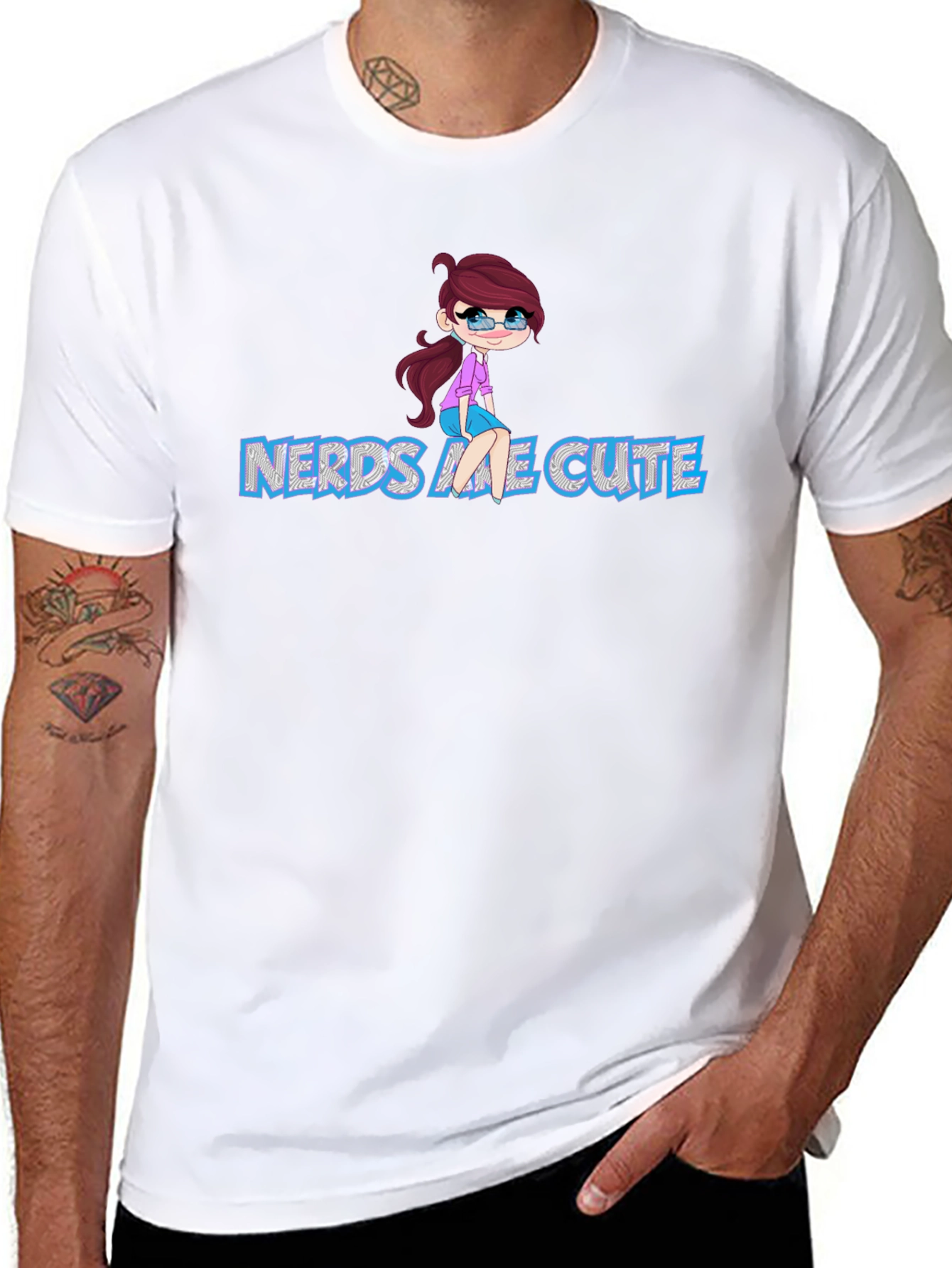 Black Nerds Are Cute Unisex Black T-Shirt view 8