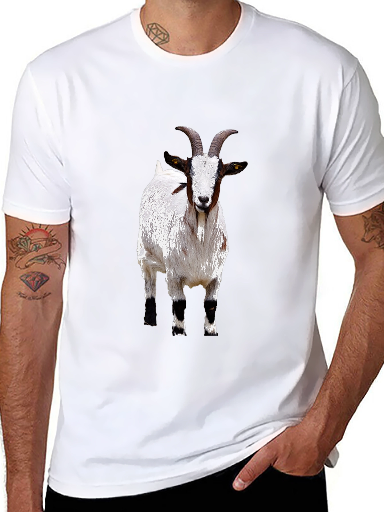 Black Goat Graphic Tee - Black Cotton T-Shirt view 8