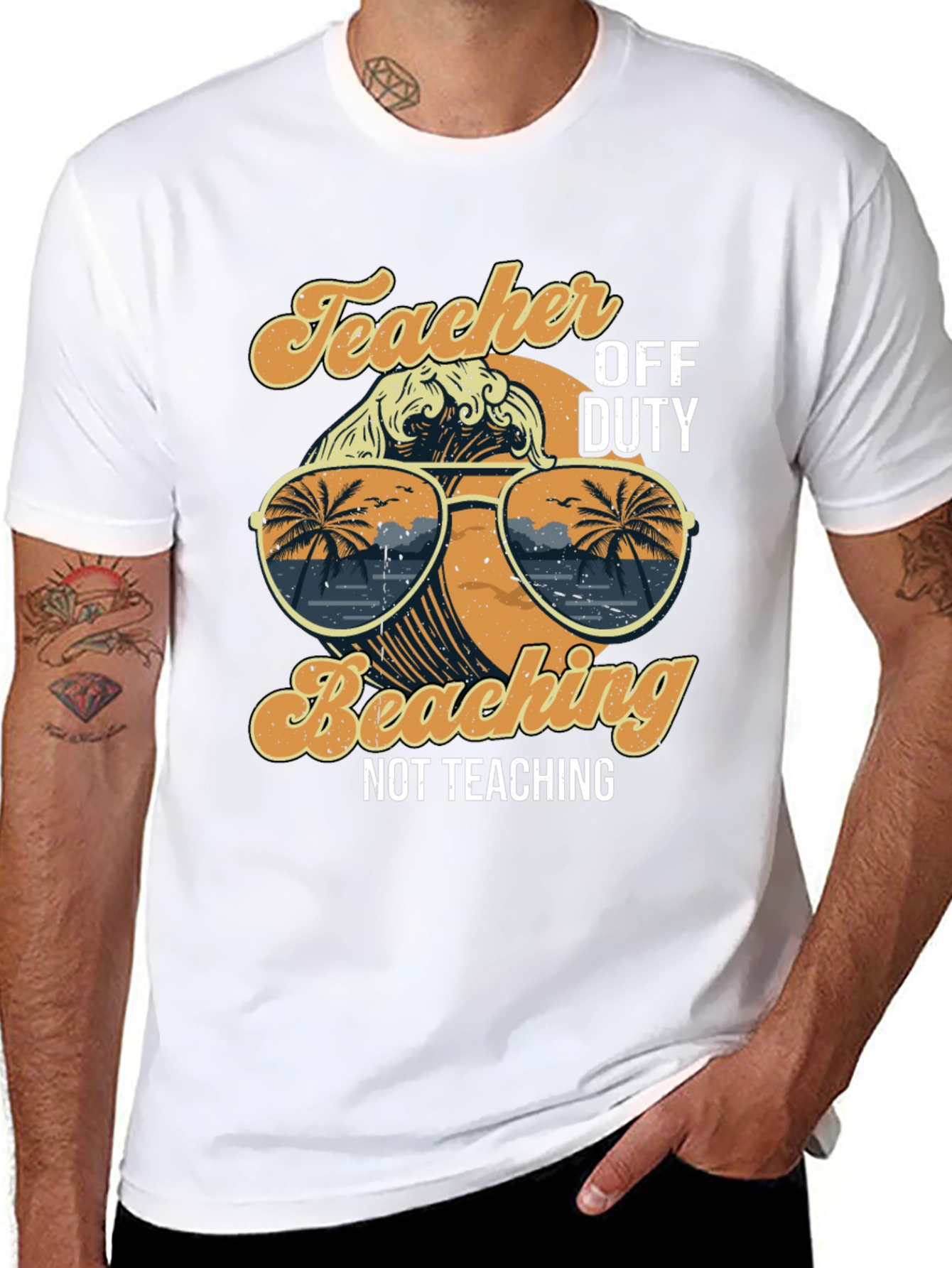 Black Teacher Off Duty Beaching T-Shirt view 8