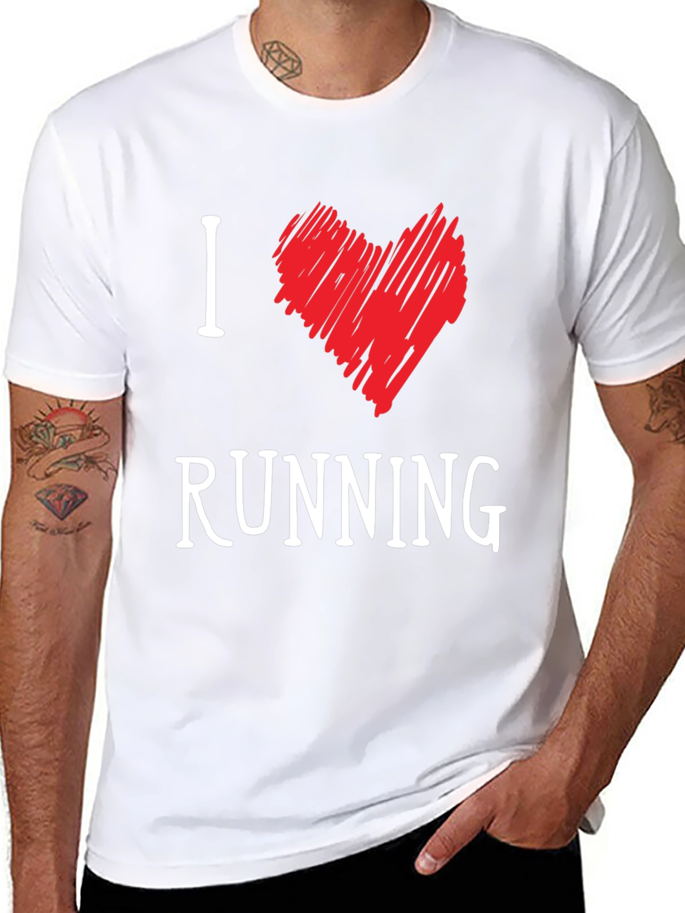 Black I Heart Running Graphic Tee view 8