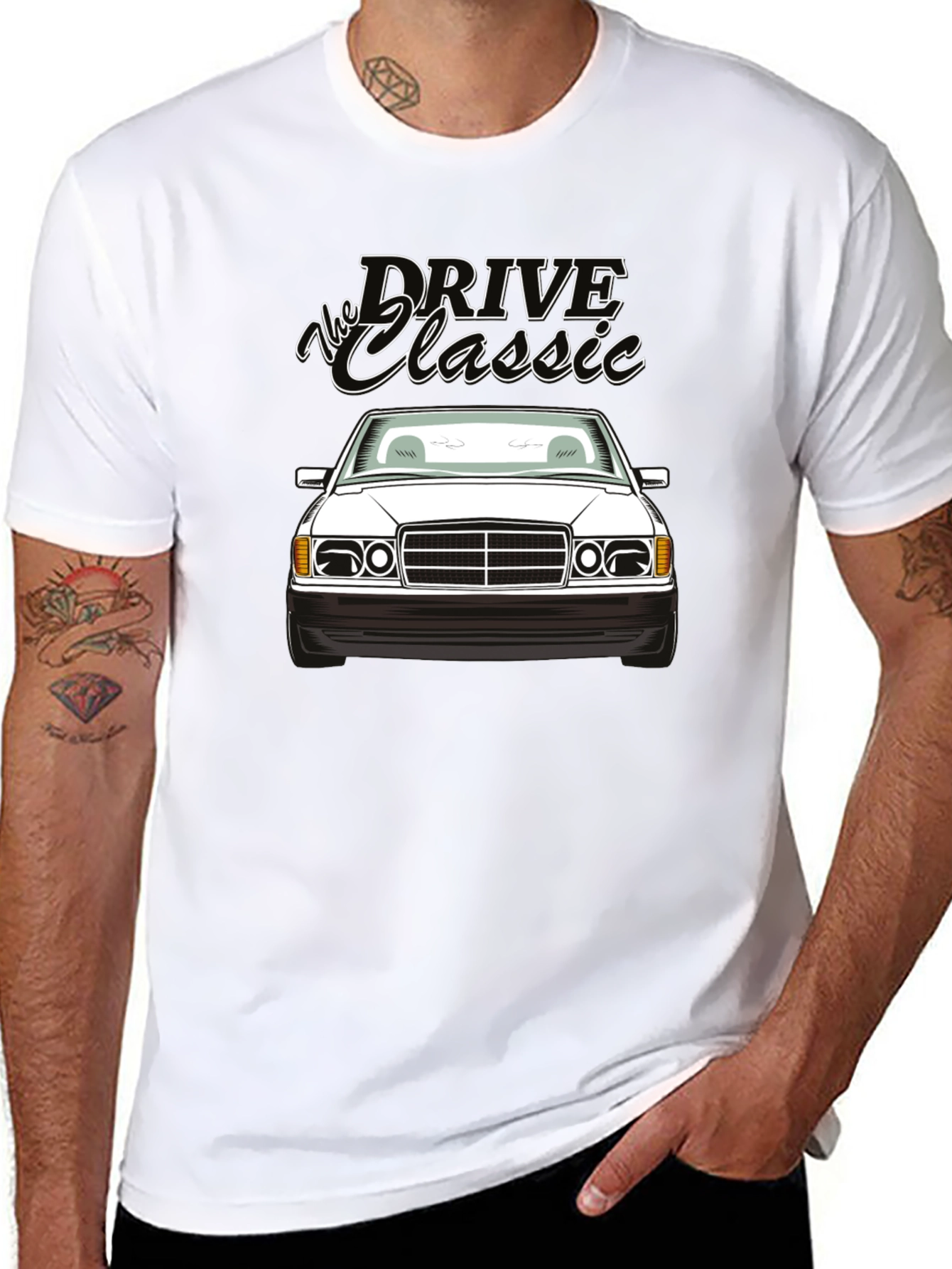 Black Drive the Classic Car T-Shirt - Black view 8