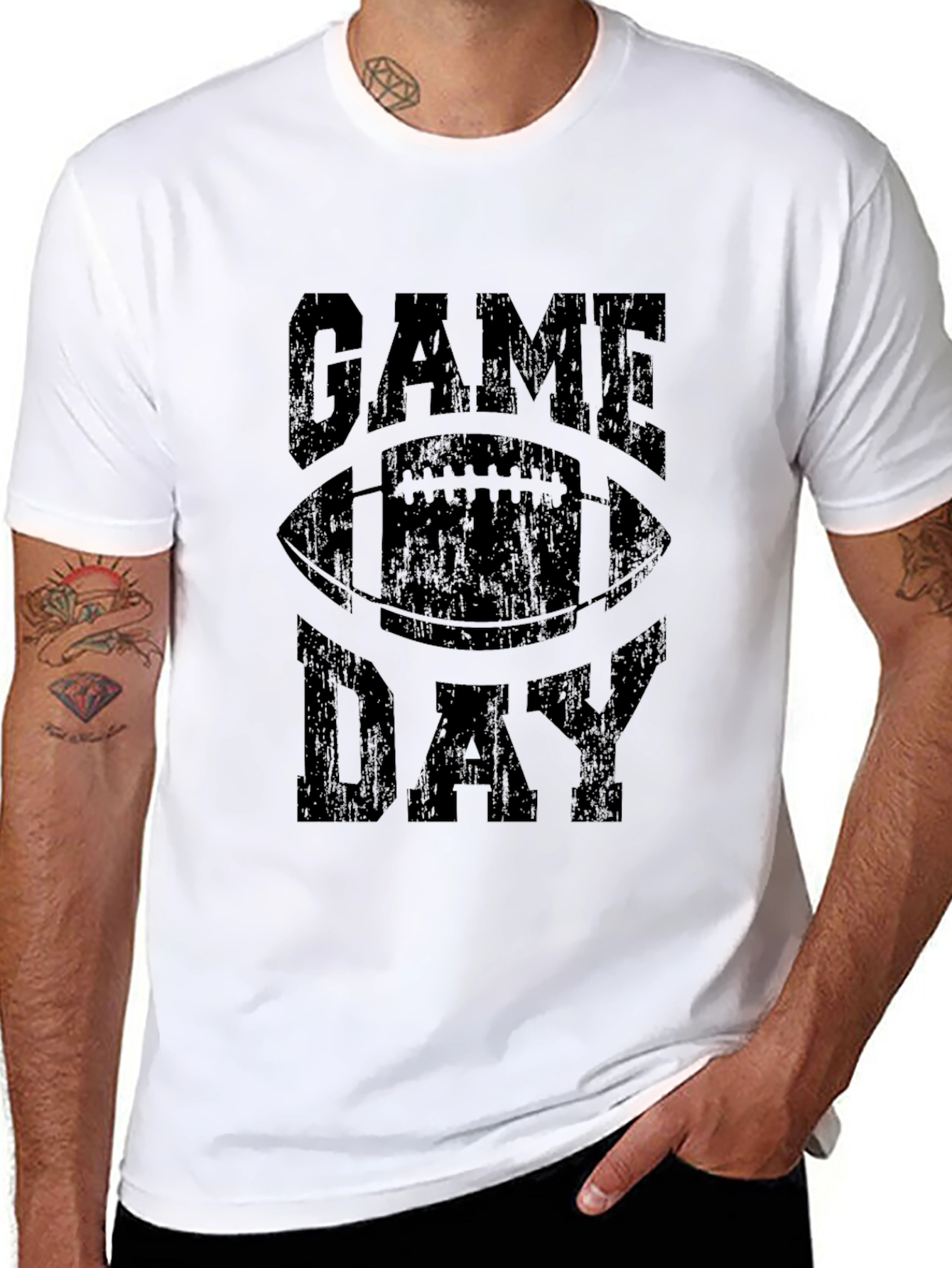 Black Game Day Football T-Shirt view 8