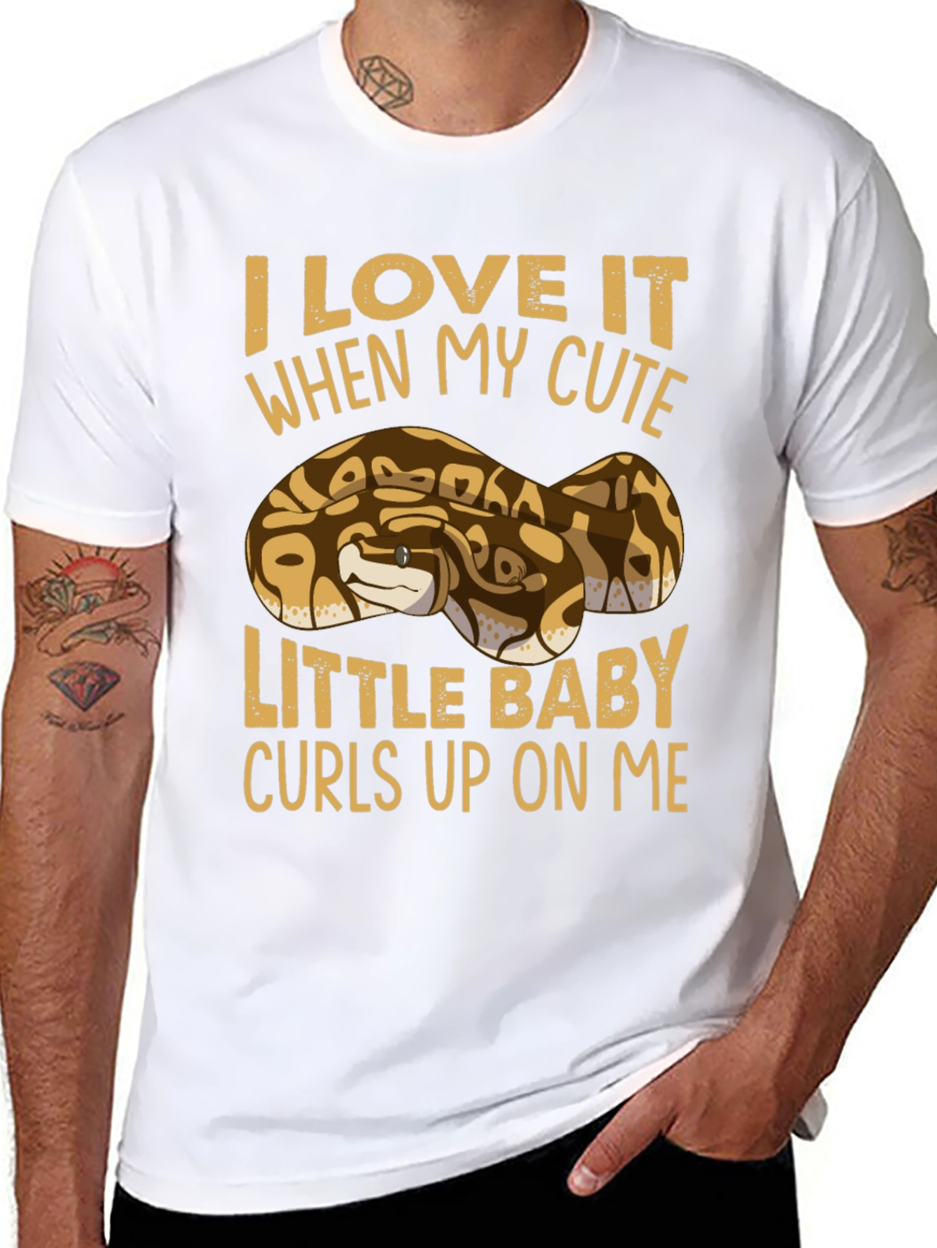 Black Cute Ball Python T-Shirt view 8