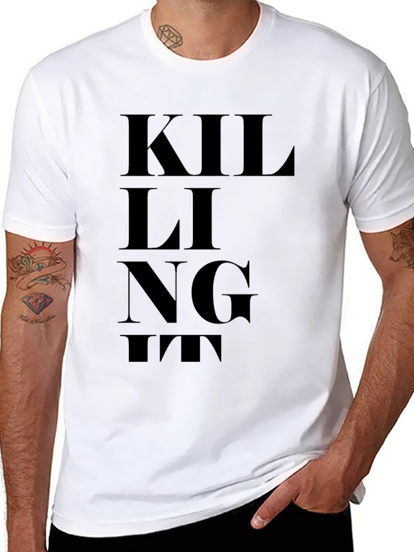 Black Killing It Graphic T-Shirt - Black view 8