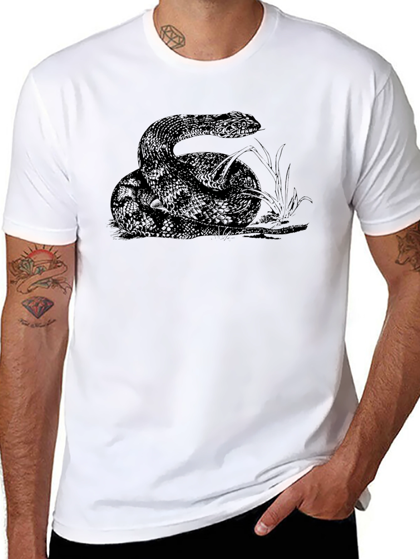 Black Snake Graphic Tee - Black Cotton view 8