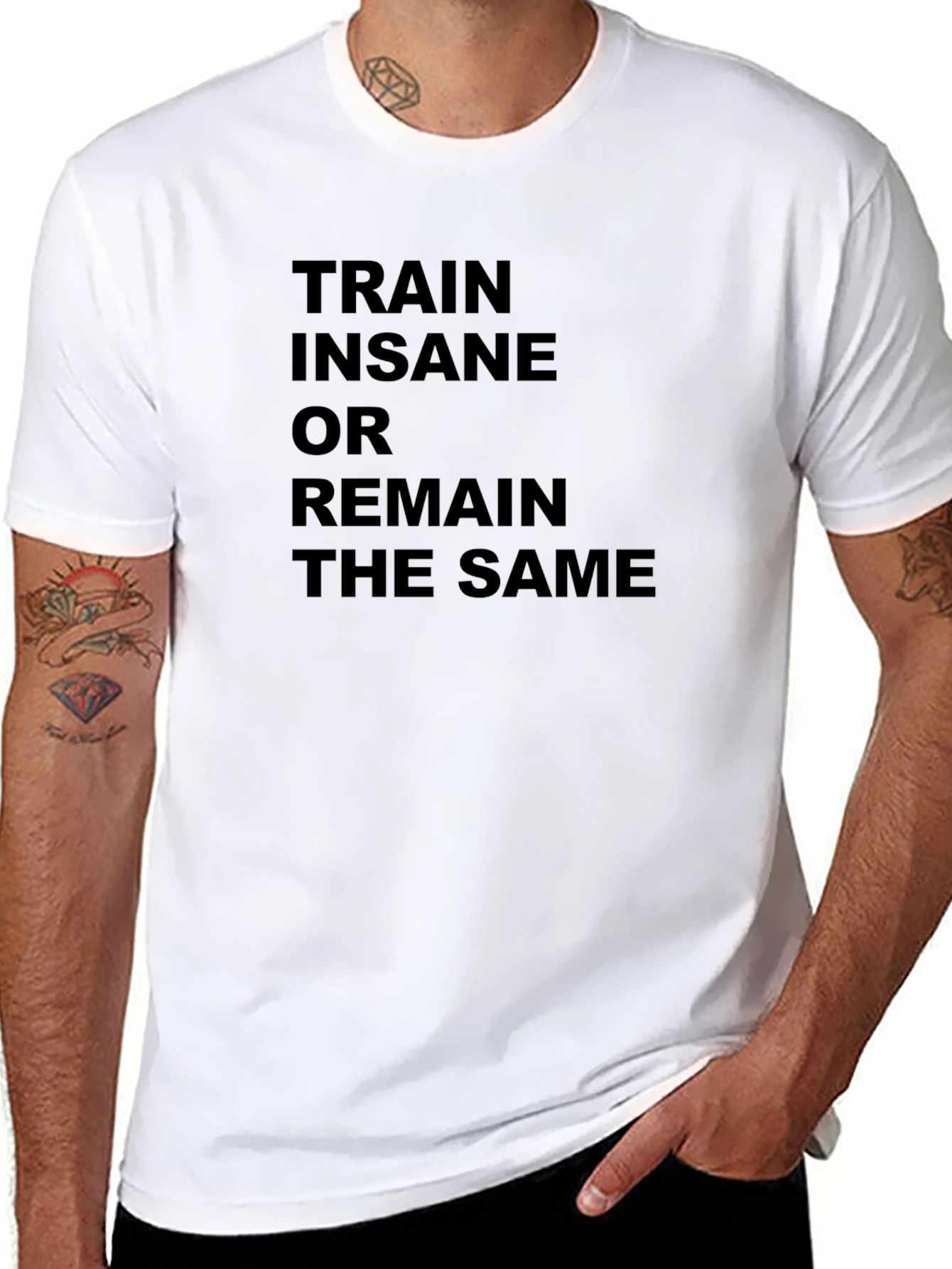 Black Train Insane Motivational Graphic T-Shirt view 8