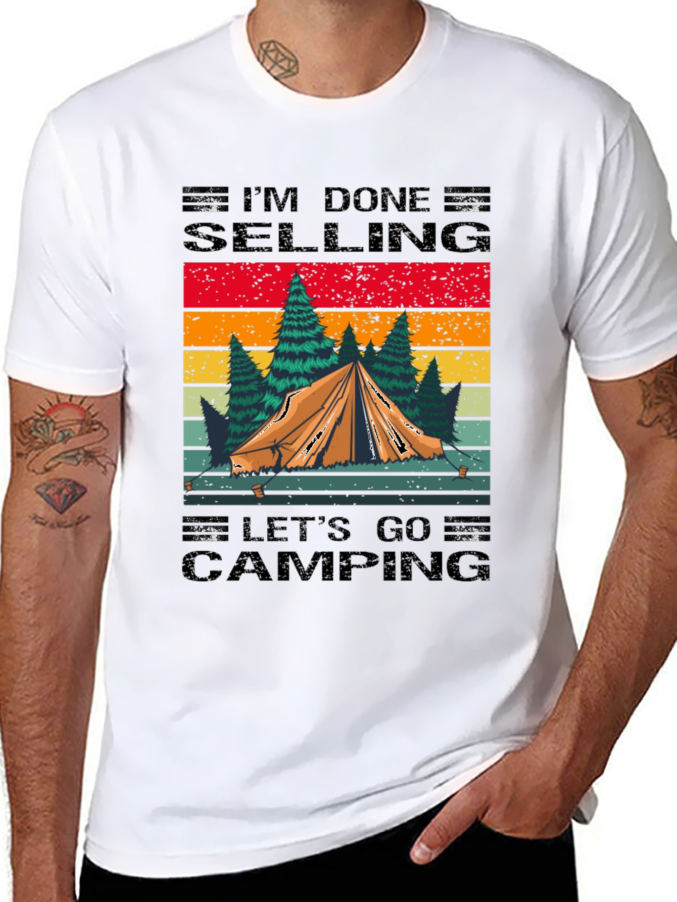 Black Camping T-Shirt: I'm Done Selling, Let's Go Camping! view 8