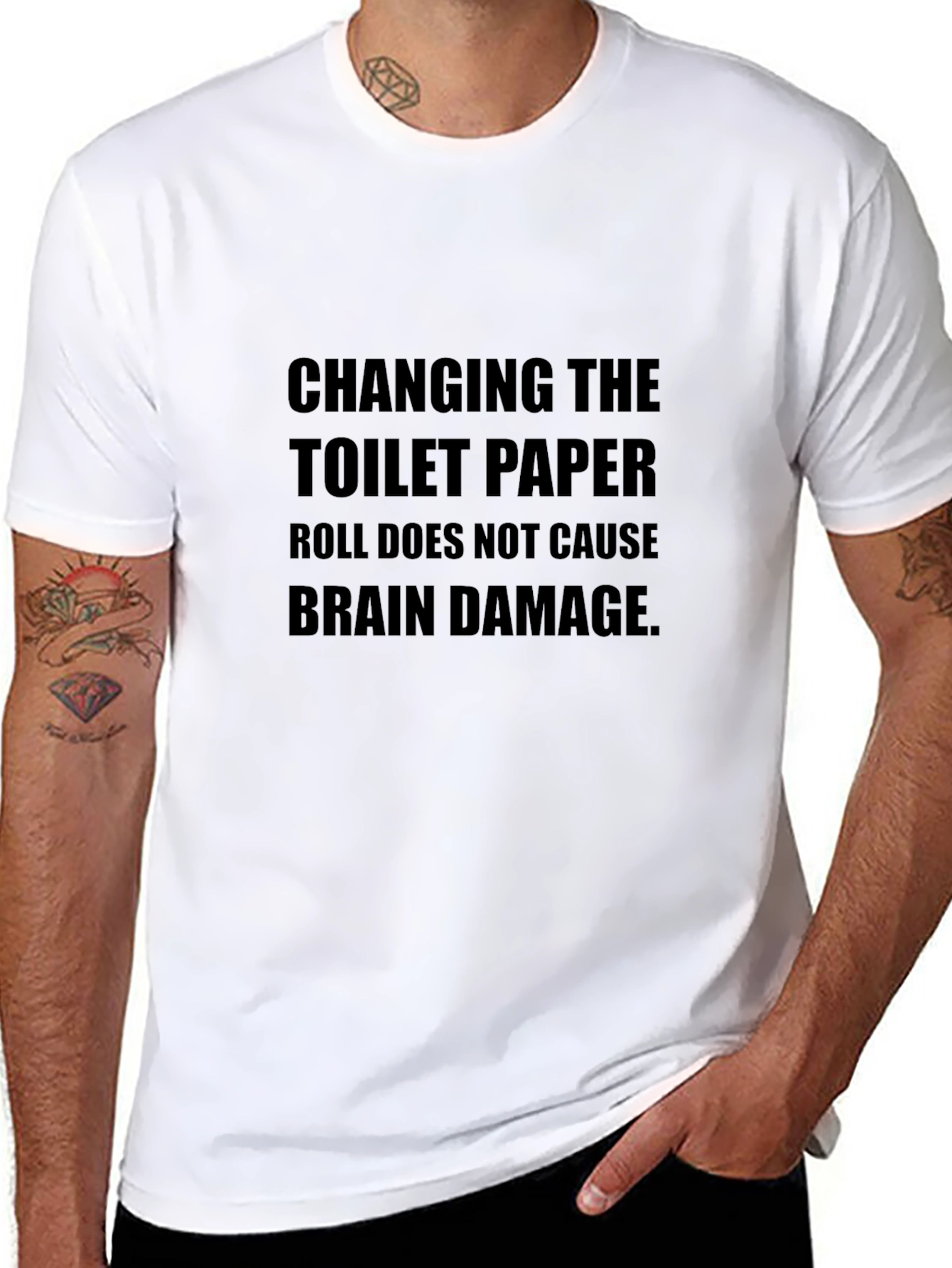 Black Changing Toilet Paper Roll Funny T-Shirt view 8