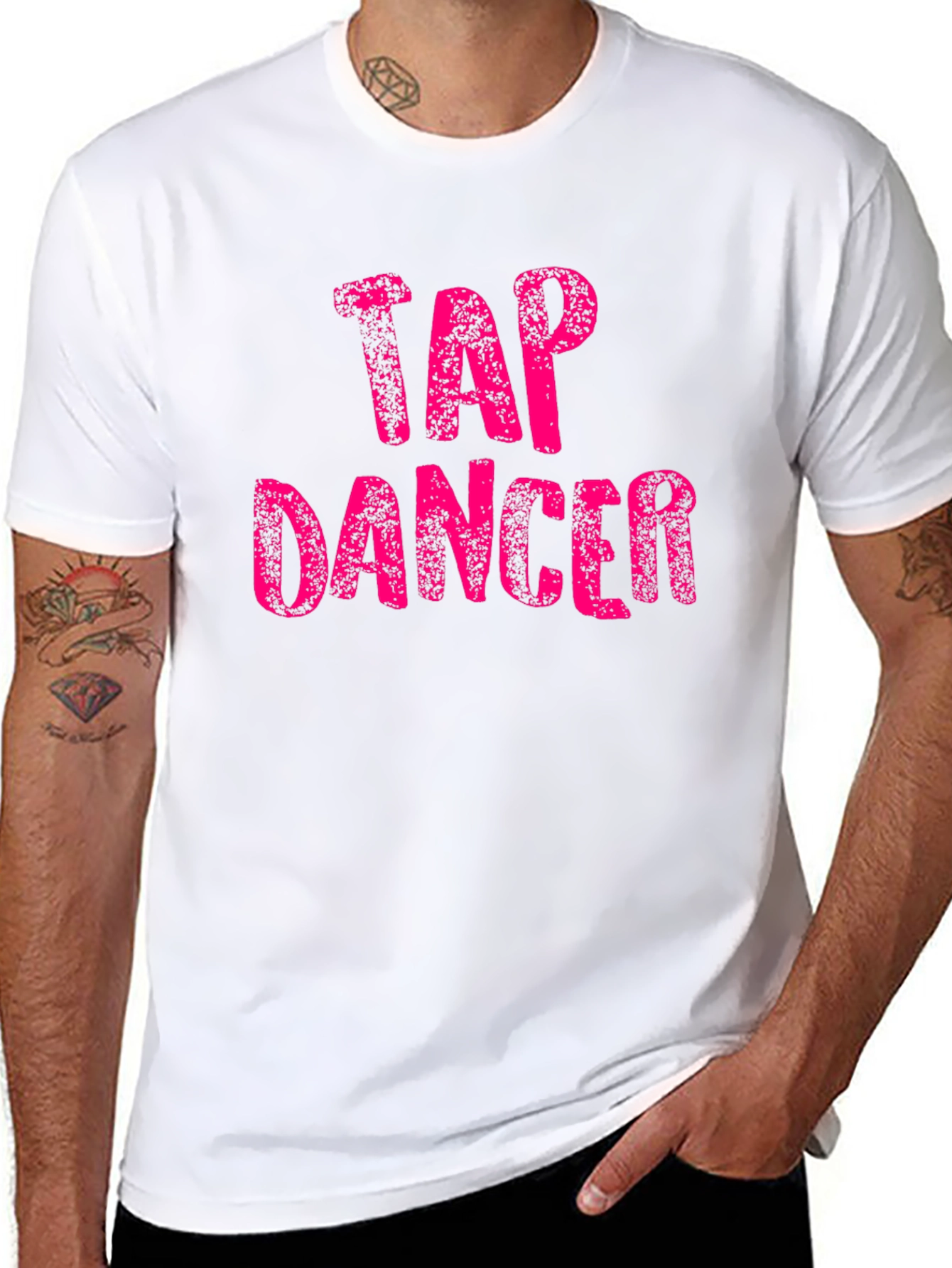 Black Tap Dancer T-Shirt - Unique Pink Graphic Tee view 8