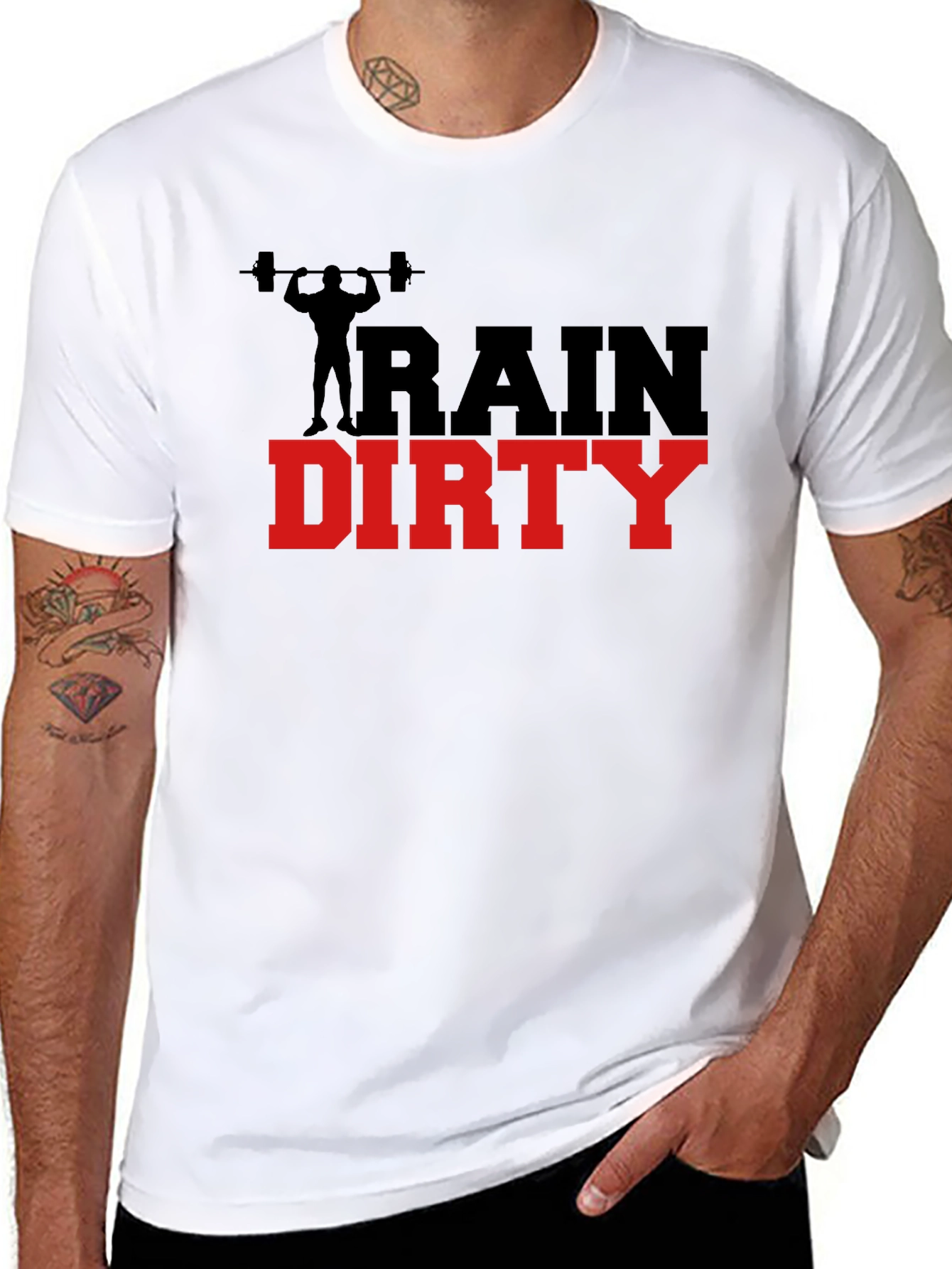 Black Train Dirty Graphic Tee - Fitness Apparel view 8