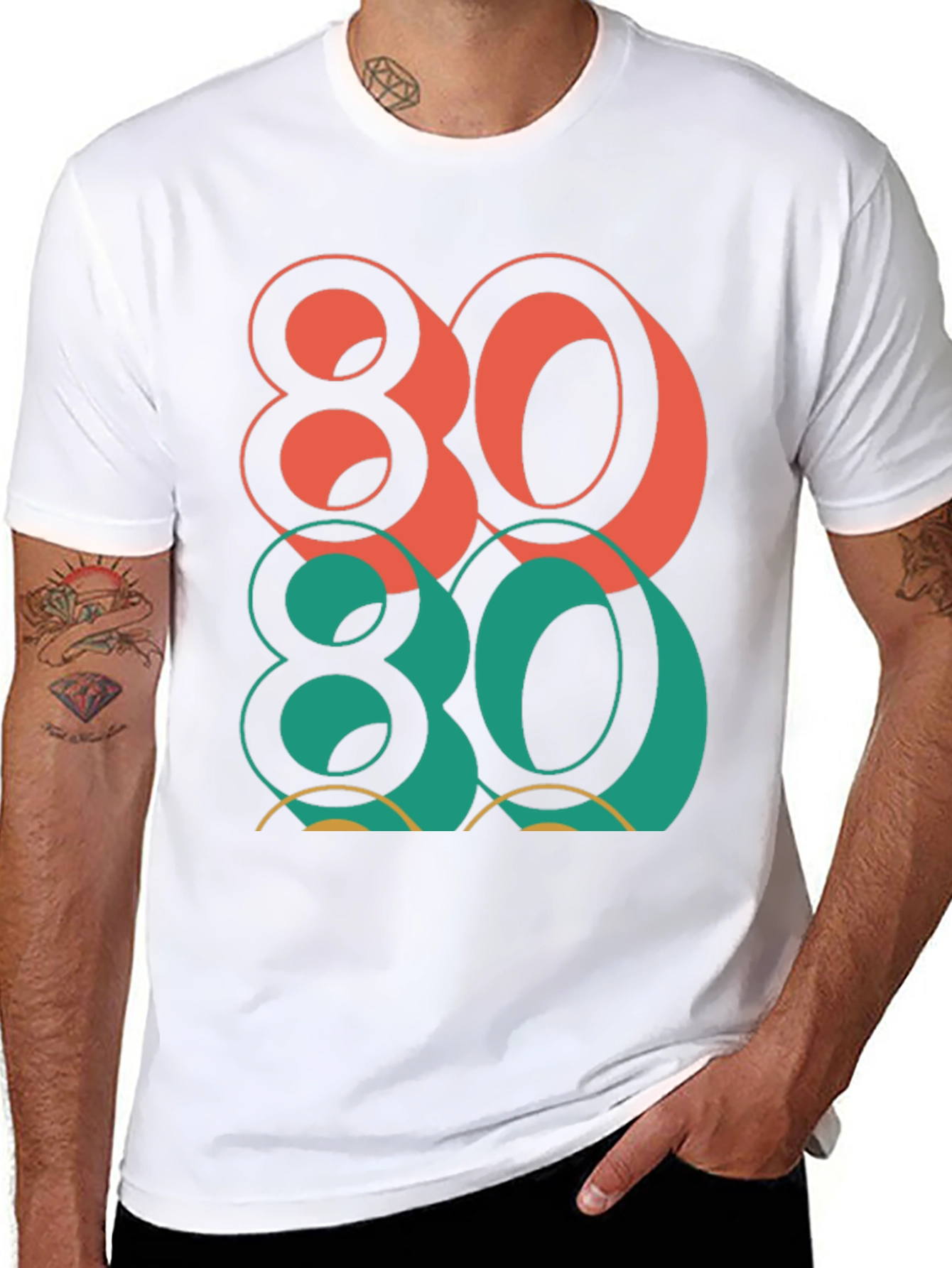 Black Retro 80's Graphic Tee - Bold Style view 8