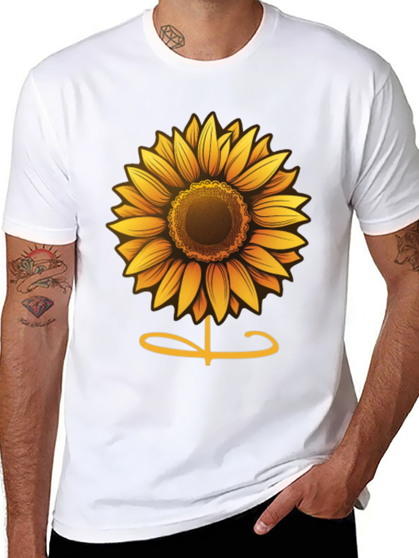 Black Sunflower Graphic Tee - Soft Cotton Comfort view 8