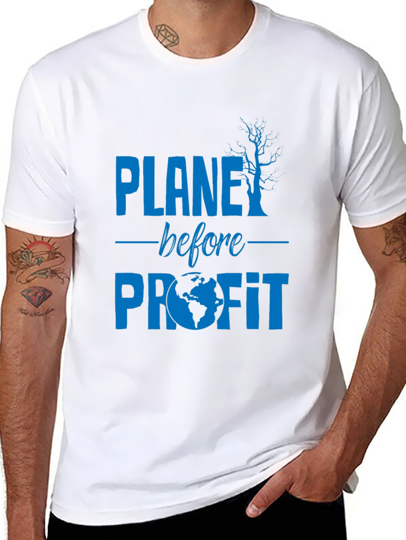 Black Planet Before Profit Graphic Tee - Eco Conscious view 8