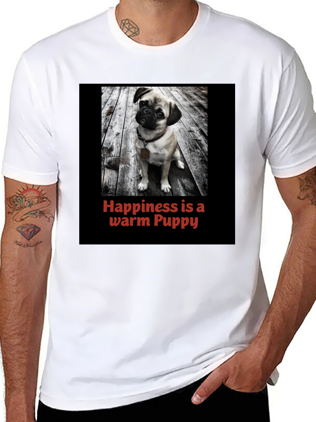 Black Happiness is a Warm Puppy T-Shirt view 8