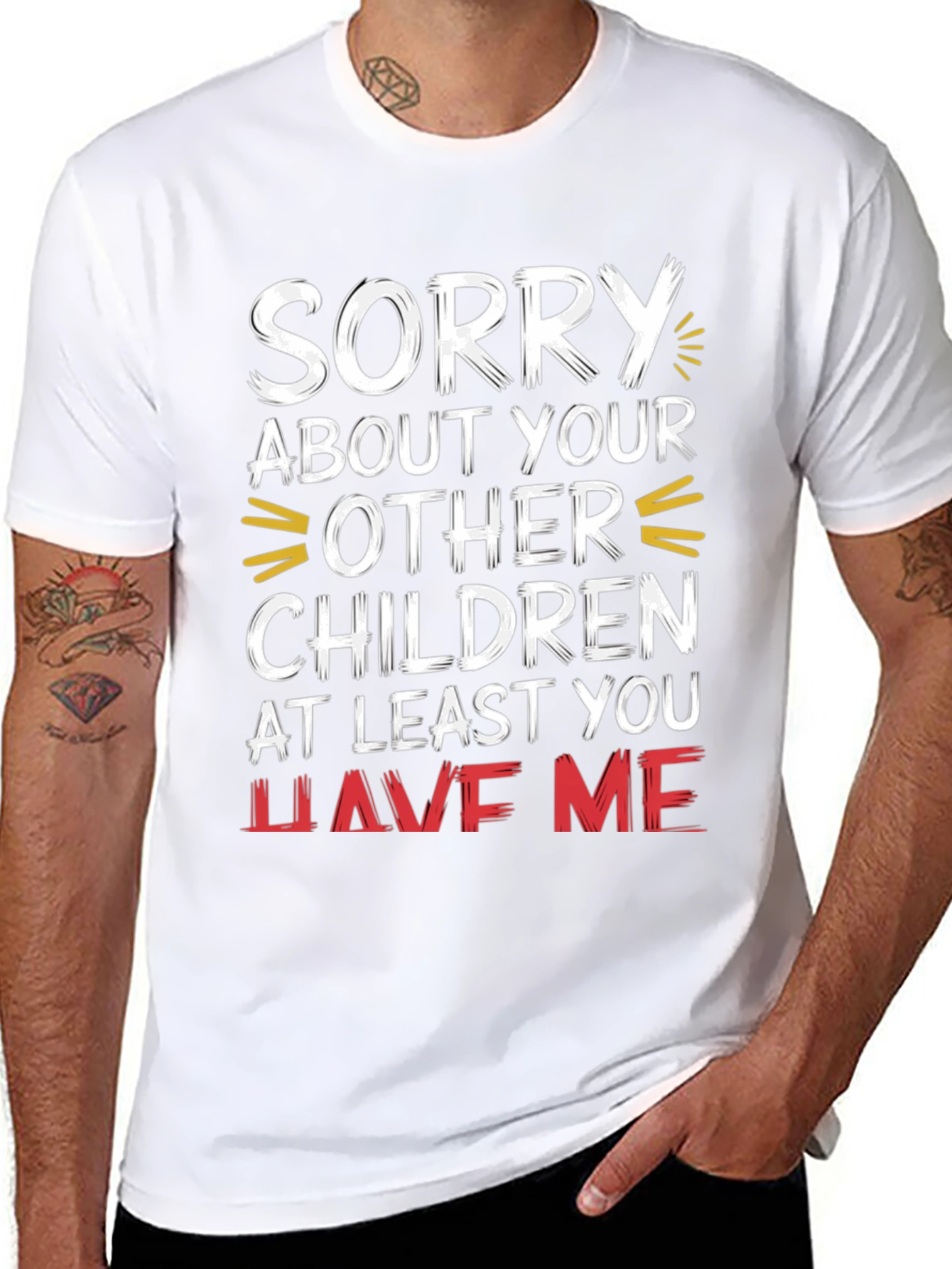 Black Funny 'Sorry About Your Other Children' Graphic Tee view 8