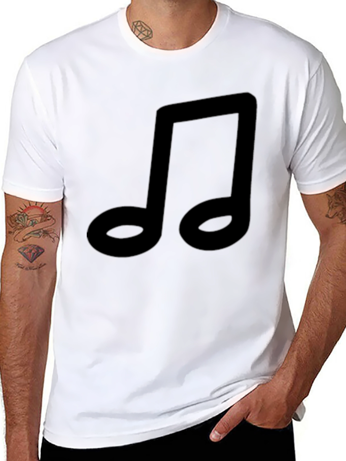 Black Music Note Graphic Black T-Shirt view 8