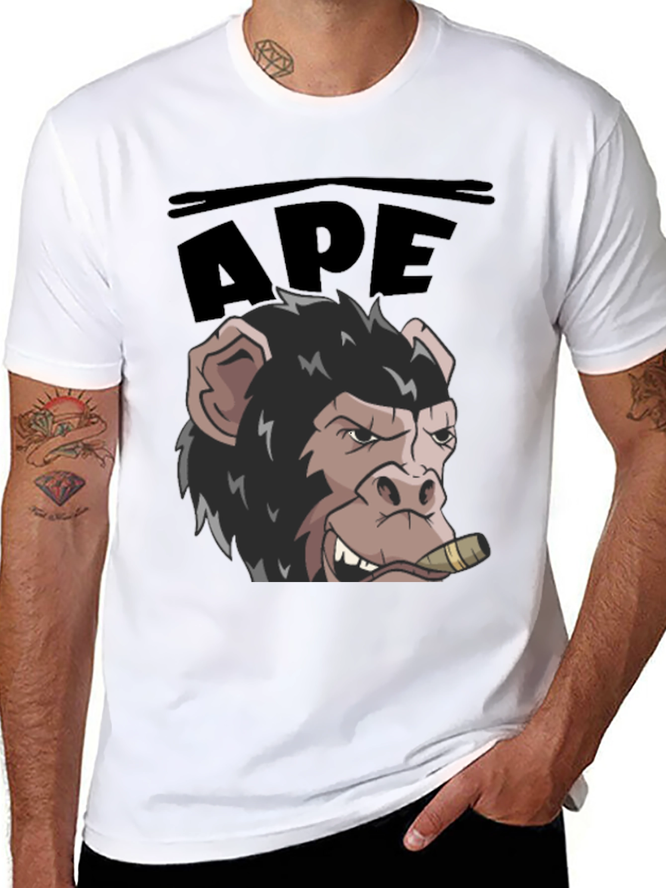 Black Ape Graphic T-Shirt - Cool Cartoon Design view 8