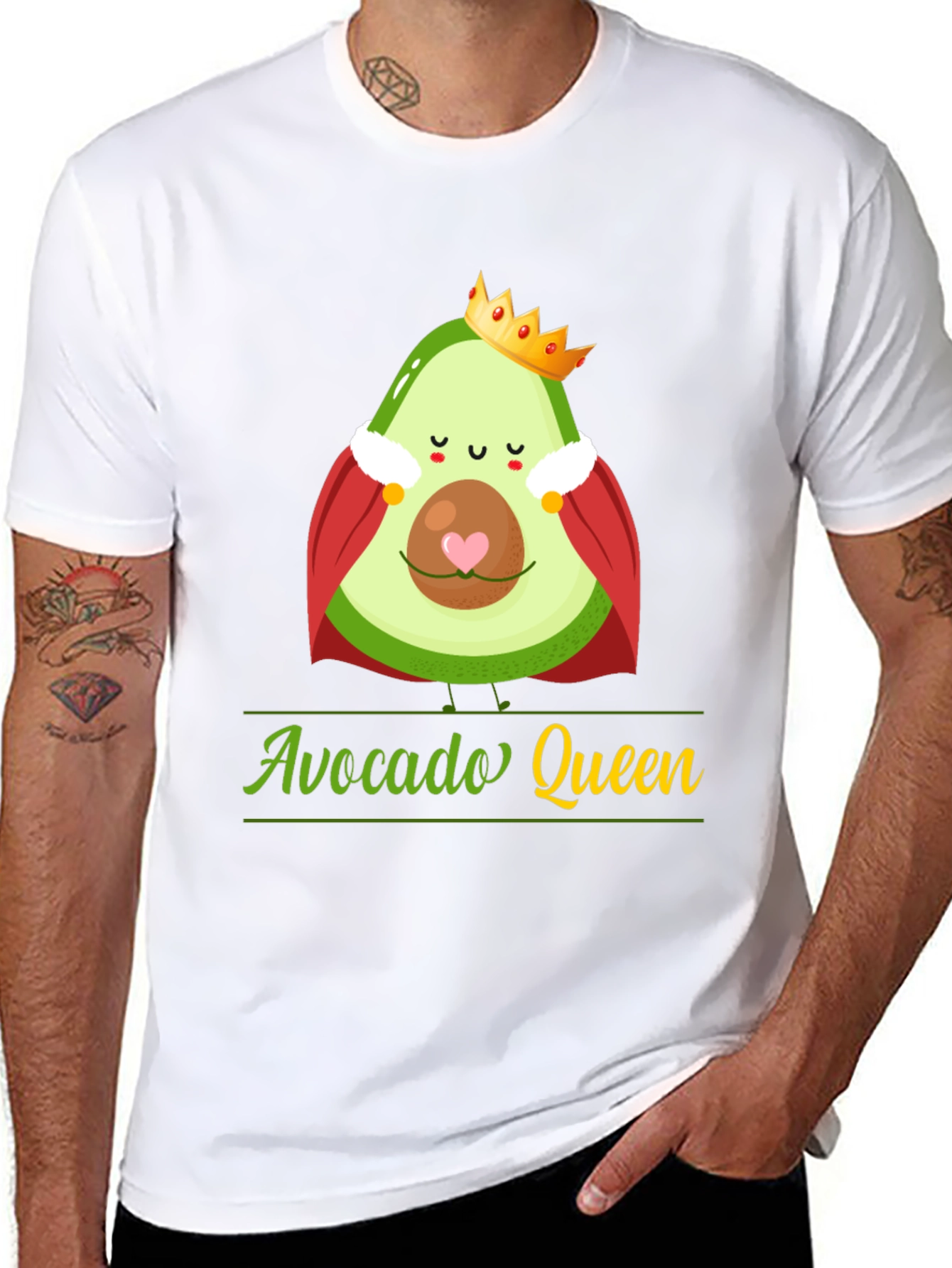 Black Avocado Queen T-Shirt - Funny Fruit Tee view 8