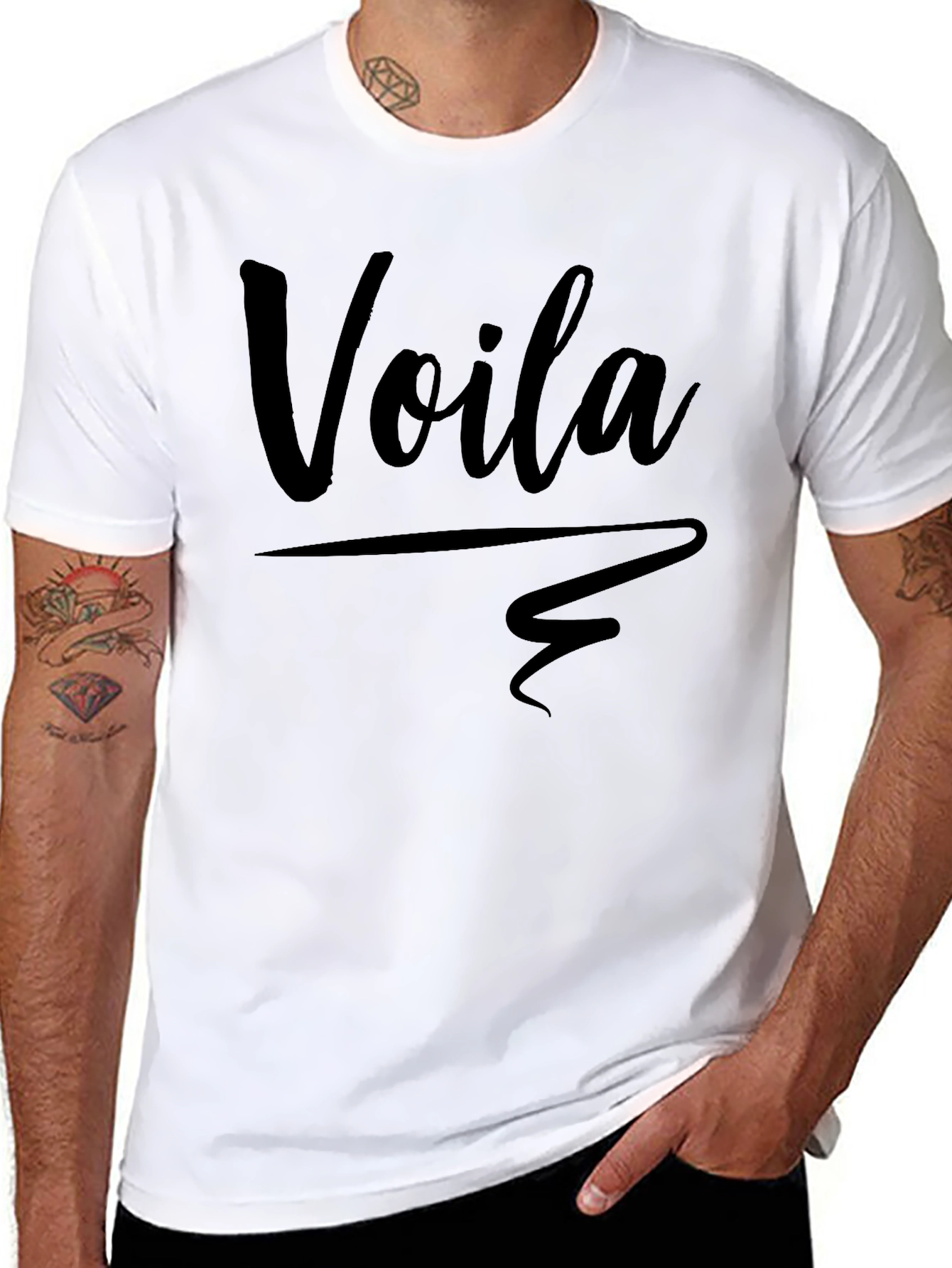 Black Voilà Graphic Tee - Stylish Unisex T-Shirt view 8