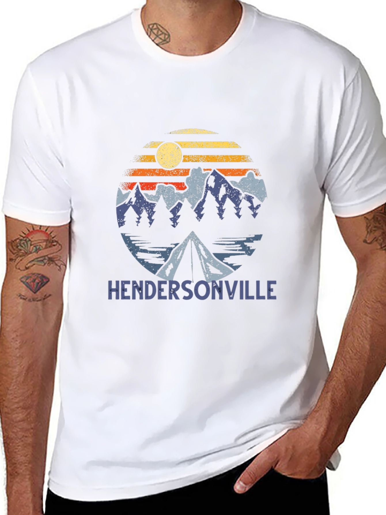 Black Hendersonville Camping Adventure T-Shirt view 8