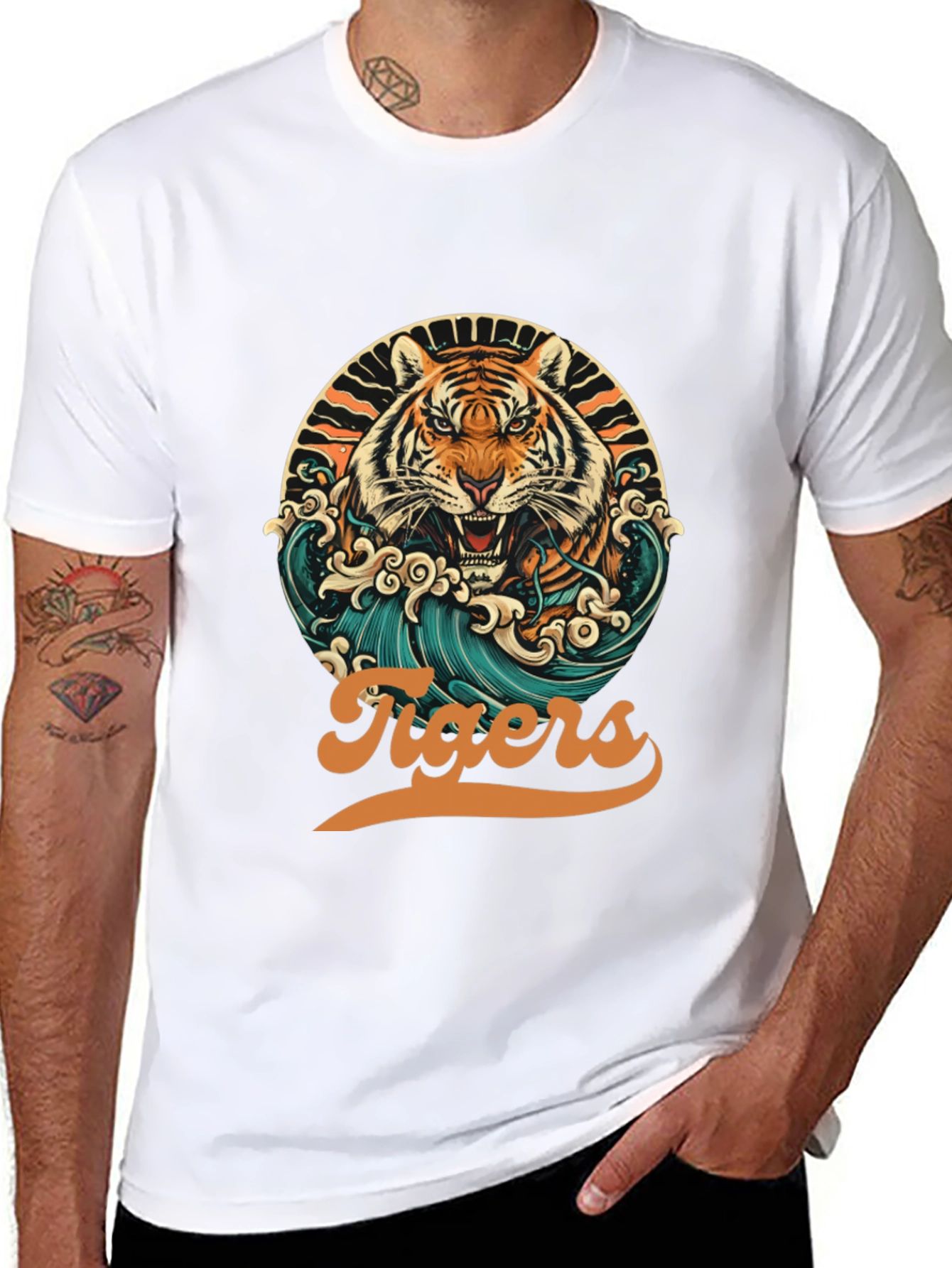 Black Tigers Graphic T-Shirt - Retro Design view 8