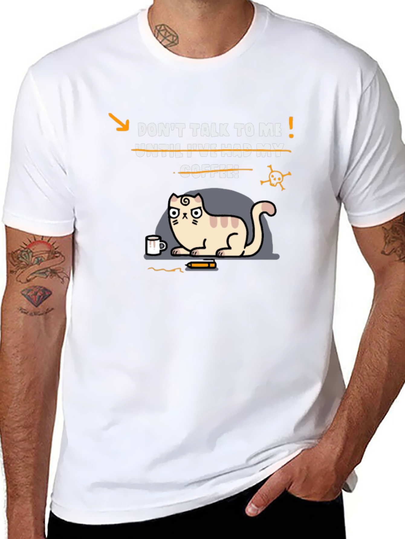 Black Don't Talk to Me Coffee Cat T-Shirt view 8
