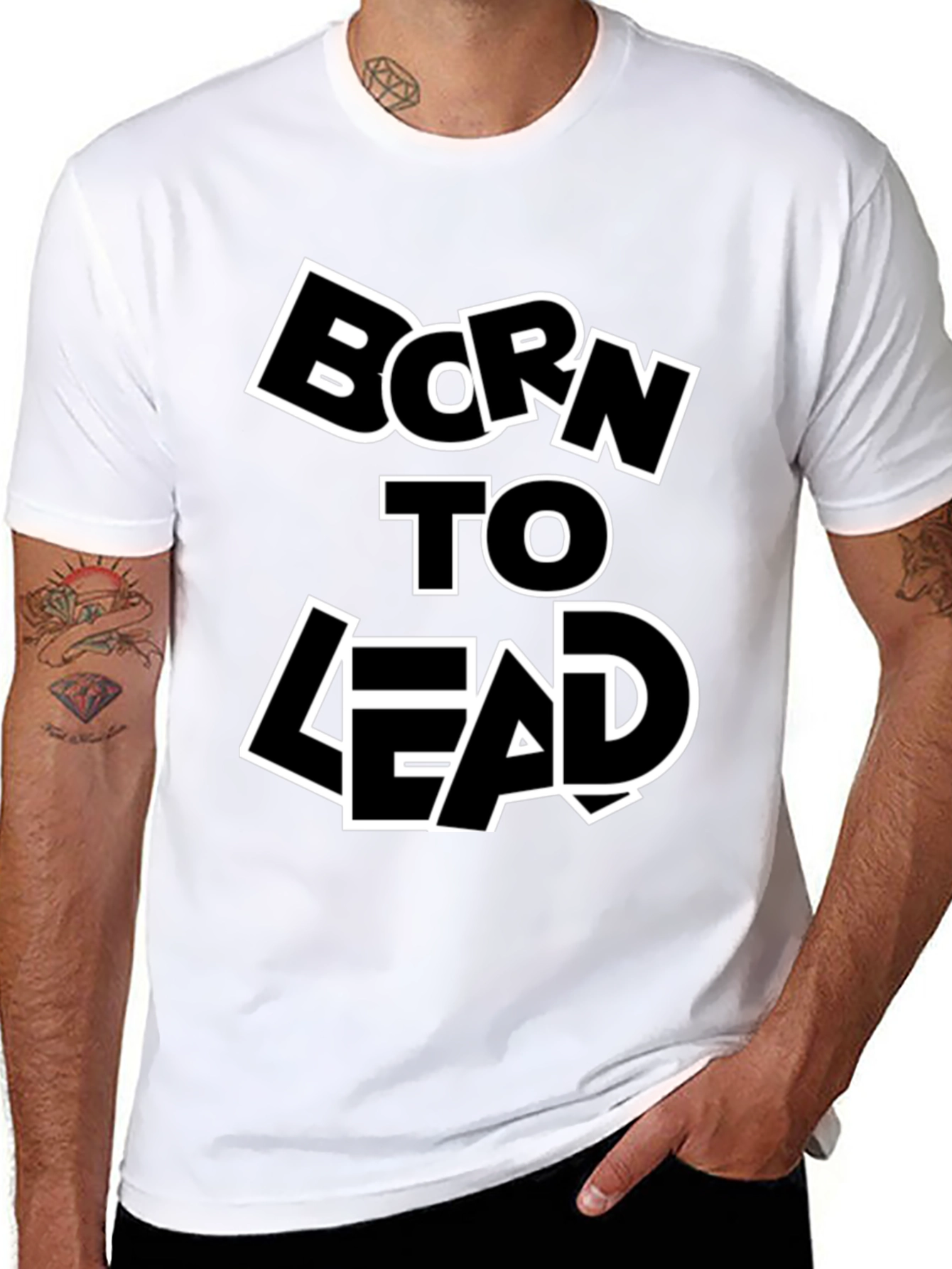 Black Born to Lead Graphic Print T-Shirt - Black view 8
