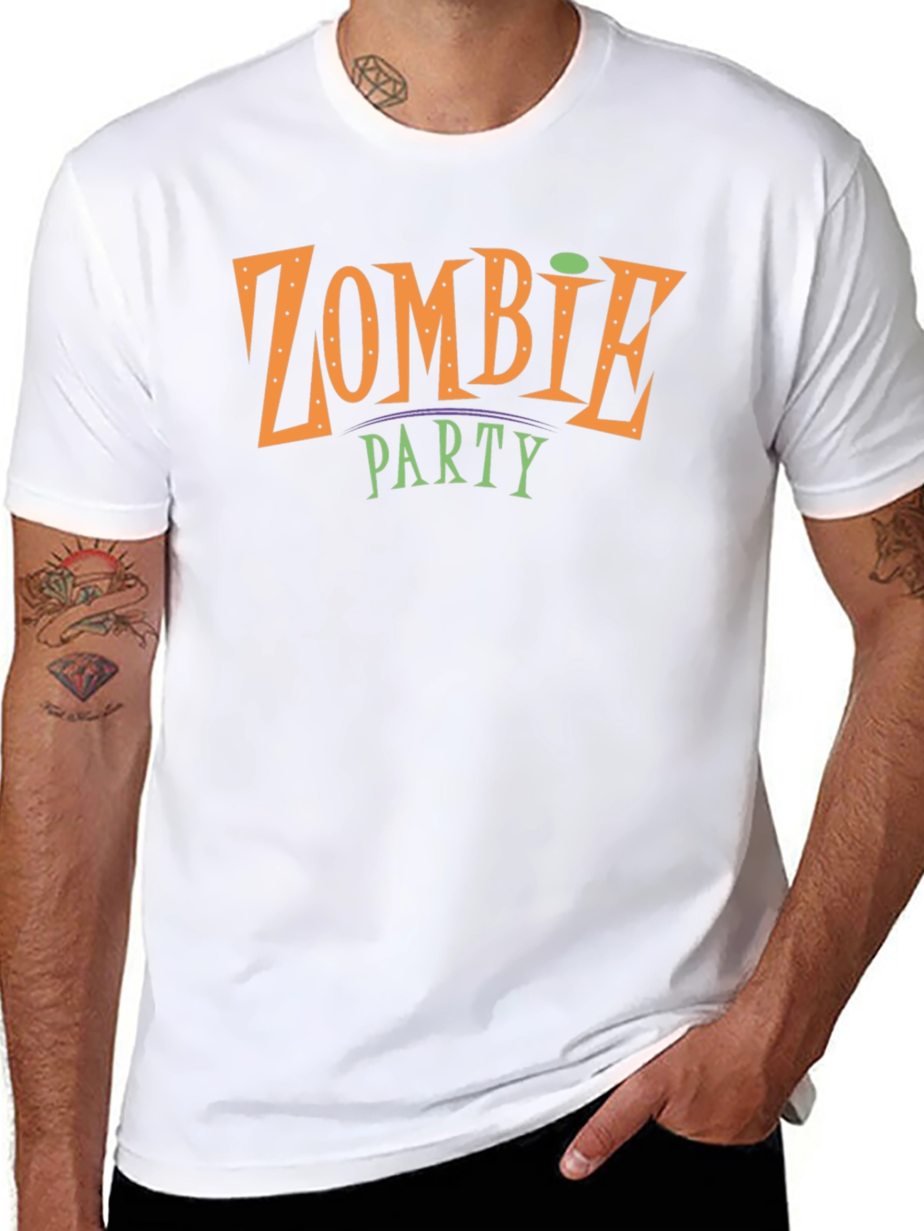 Black Zombie Party T-Shirt - Halloween Tee view 8
