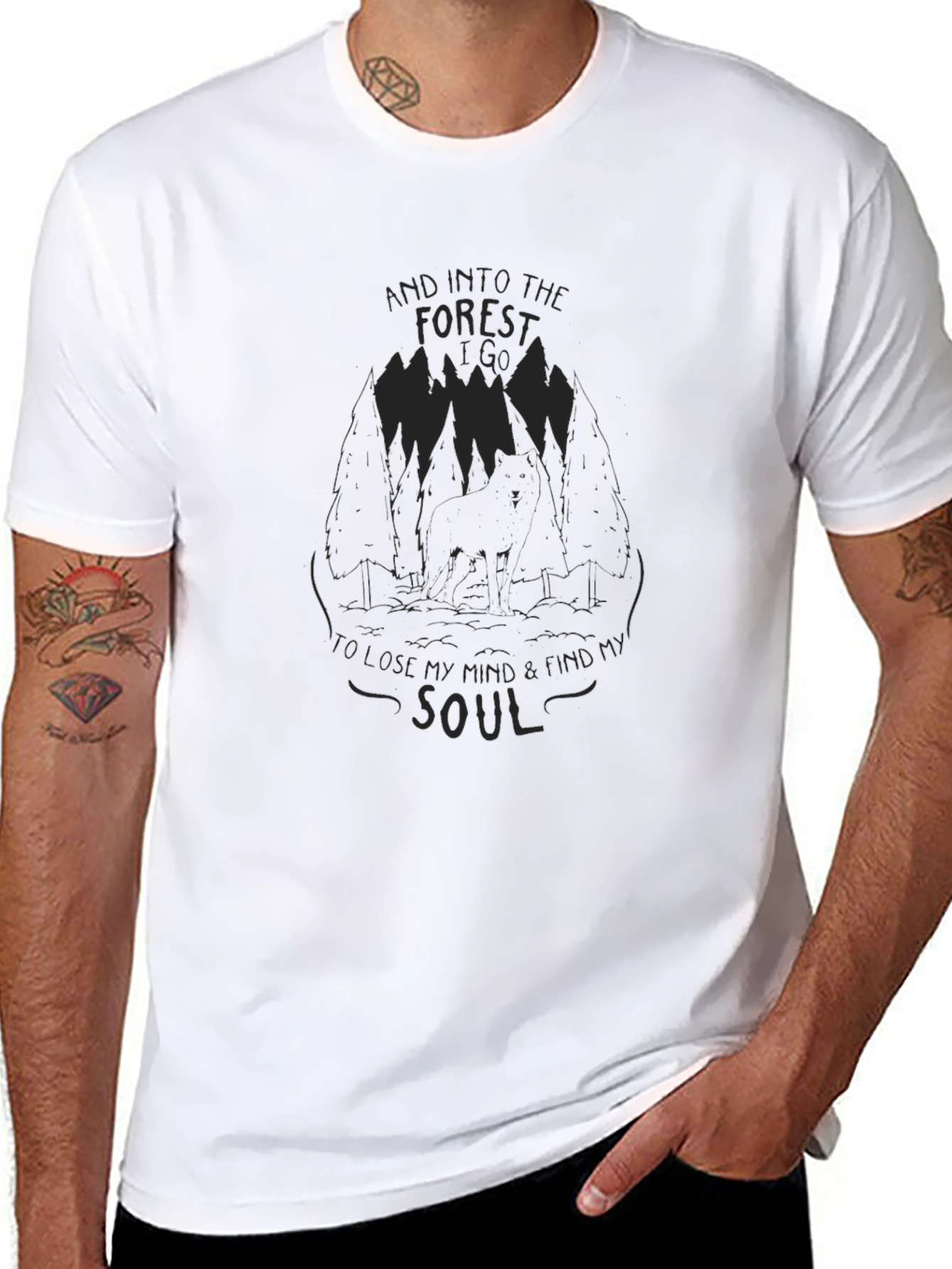 Black Into the Forest T-Shirt - Find Your Soul view 8