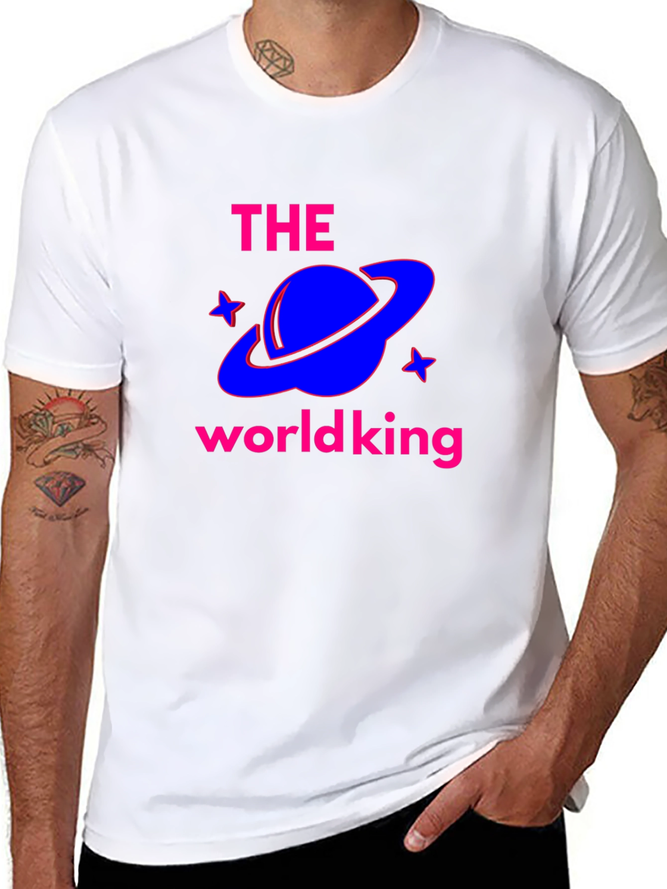 Black The World King Black T-Shirt view 8
