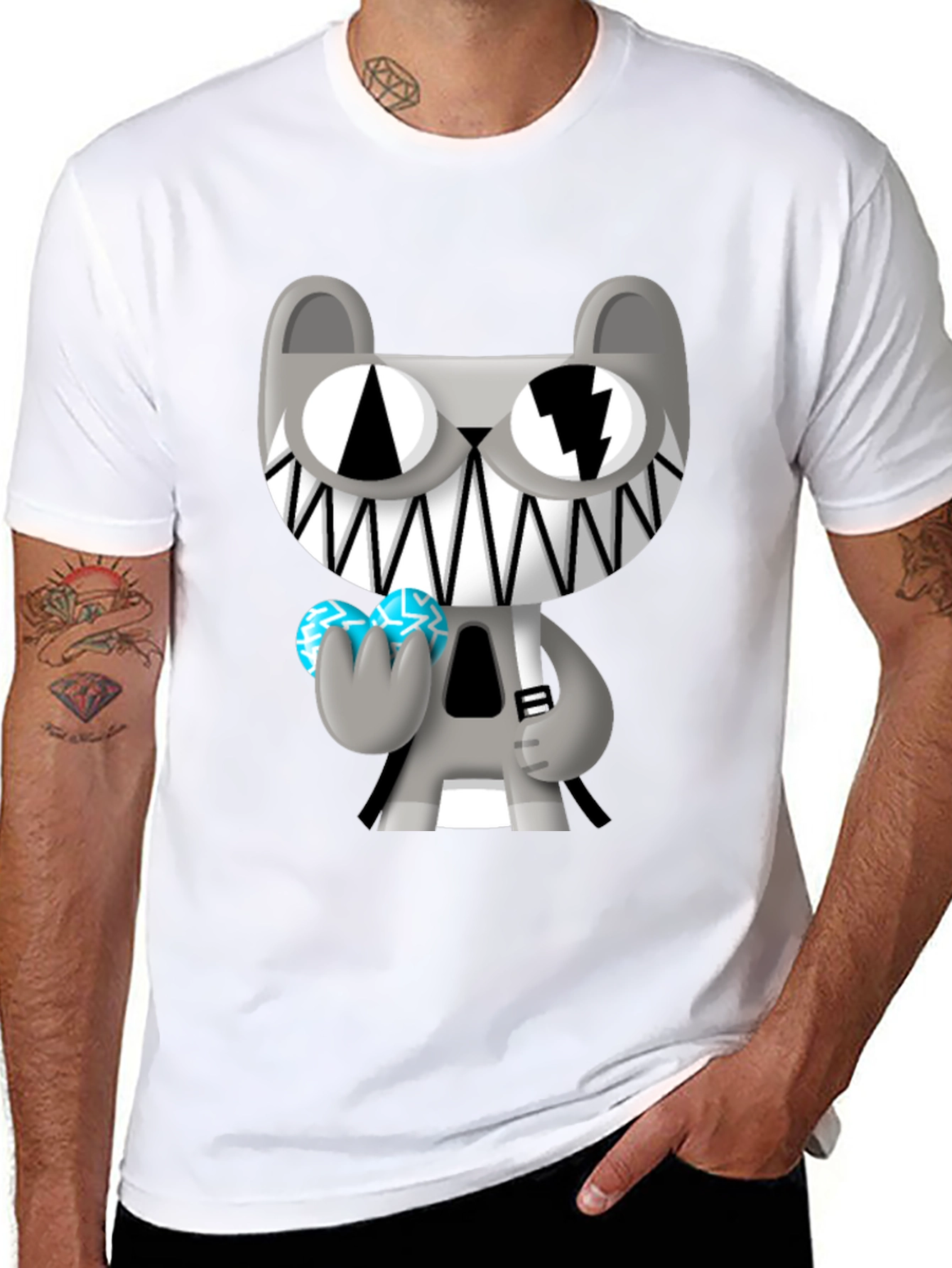 Black Cartoon Character Graphic T-Shirt view 8