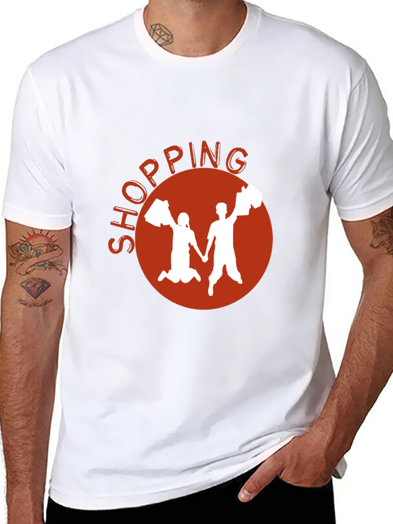 Black Shopping Spree Tee - Unisex Cotton Graphic T-Shirt view 8