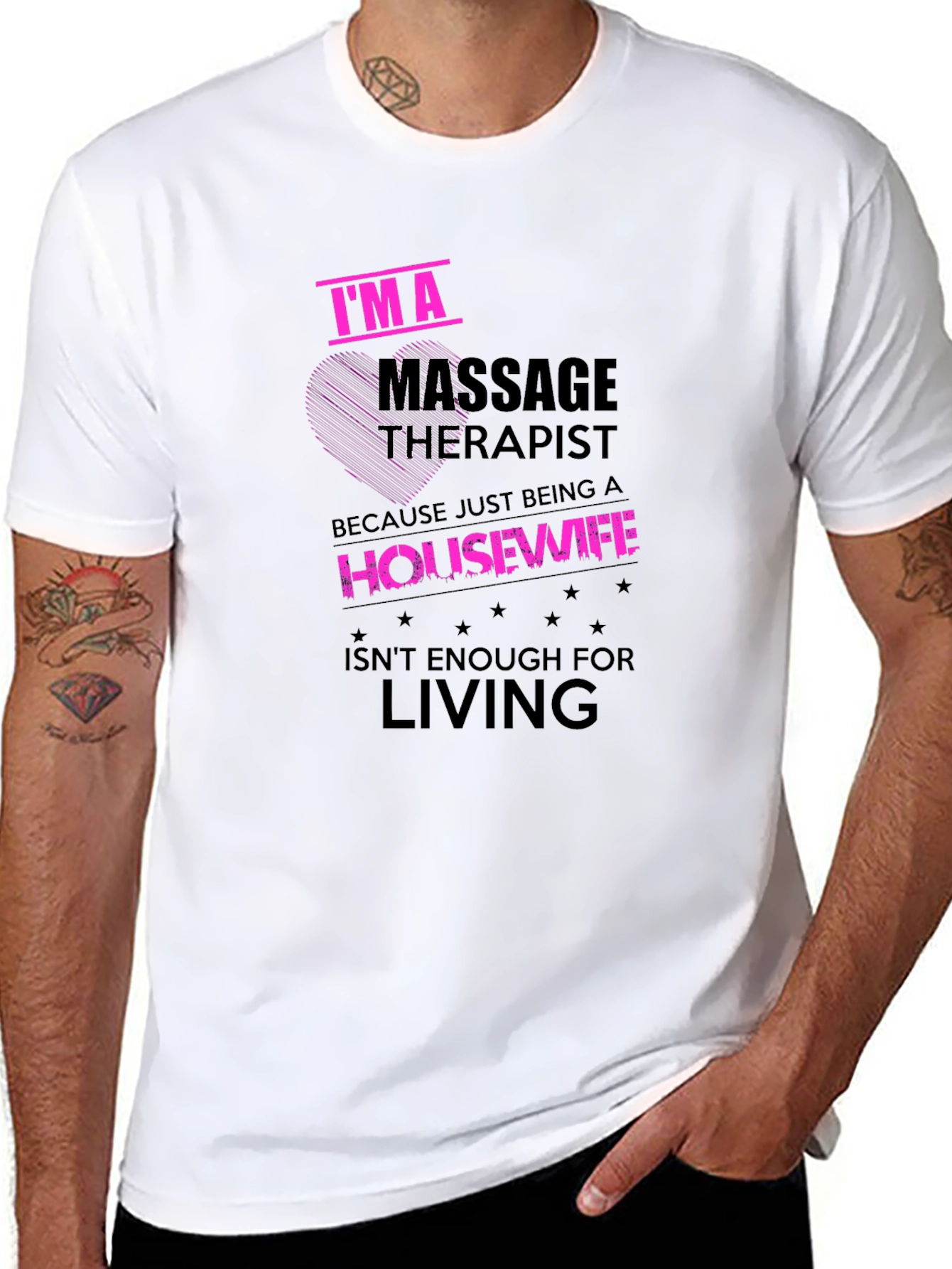 Black Massage Therapist Funny Graphic T-Shirt view 8