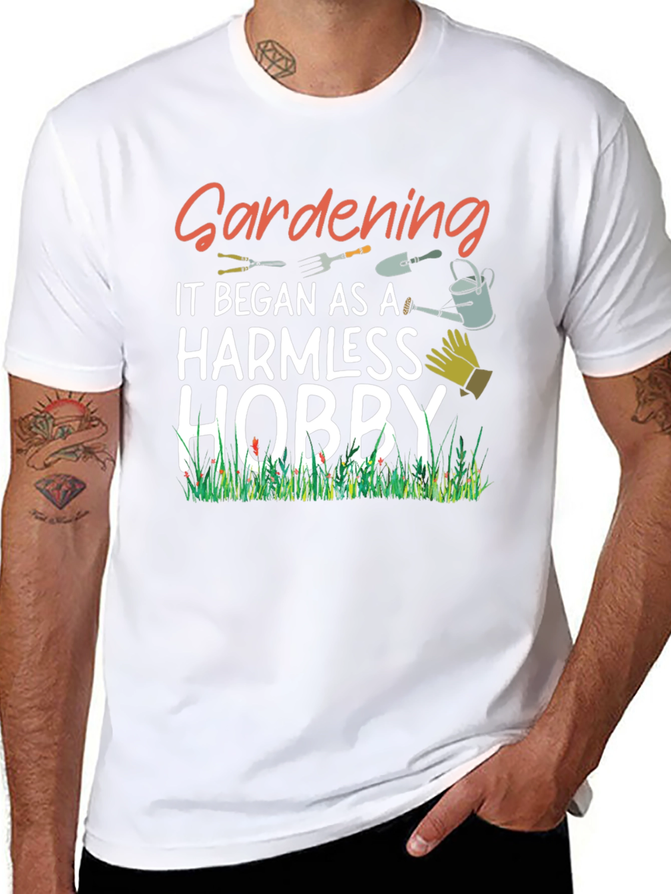 Black Gardening Hobby T-Shirt view 8