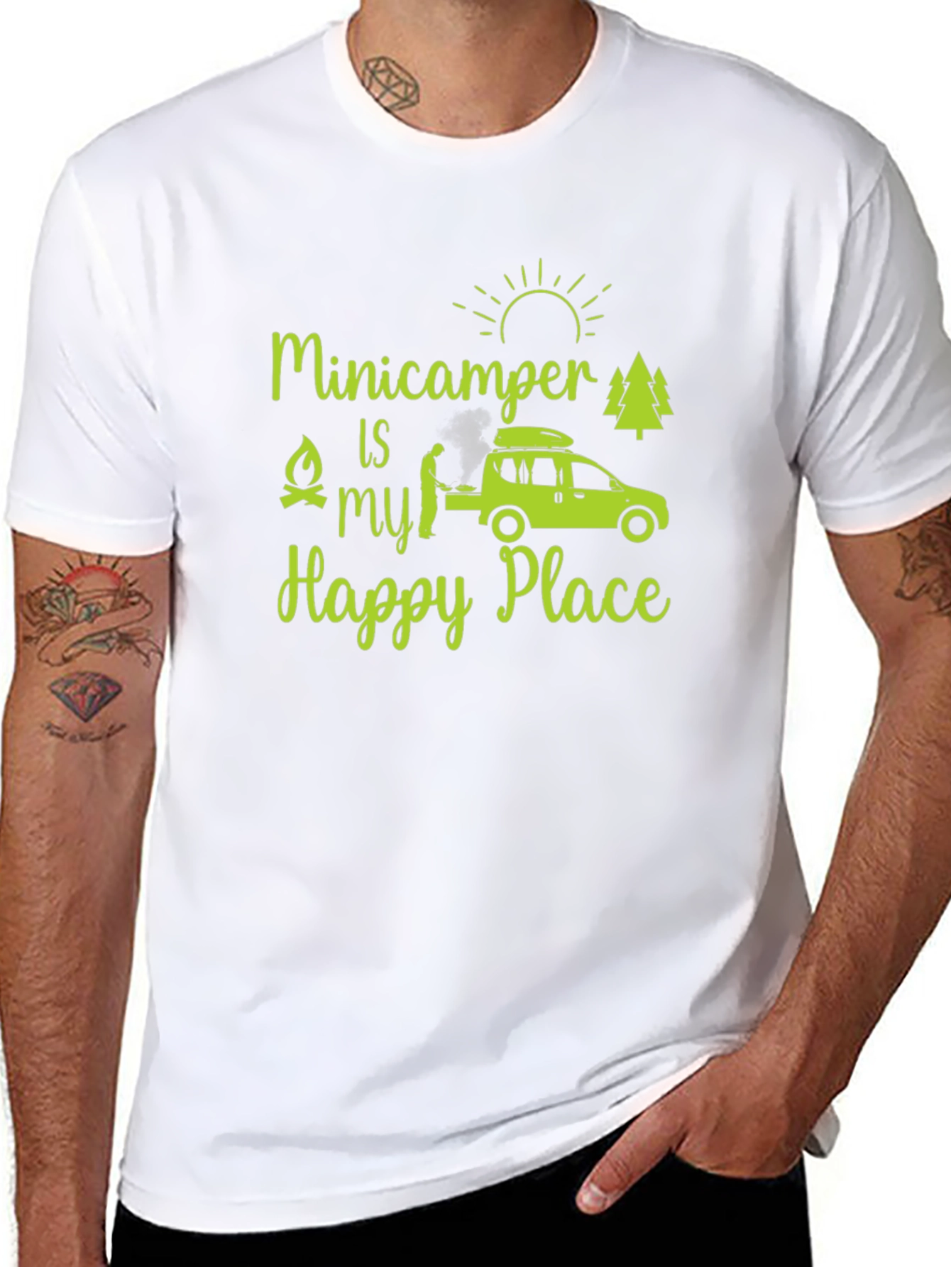 Black Minicamper Happy Place T-Shirt view 8