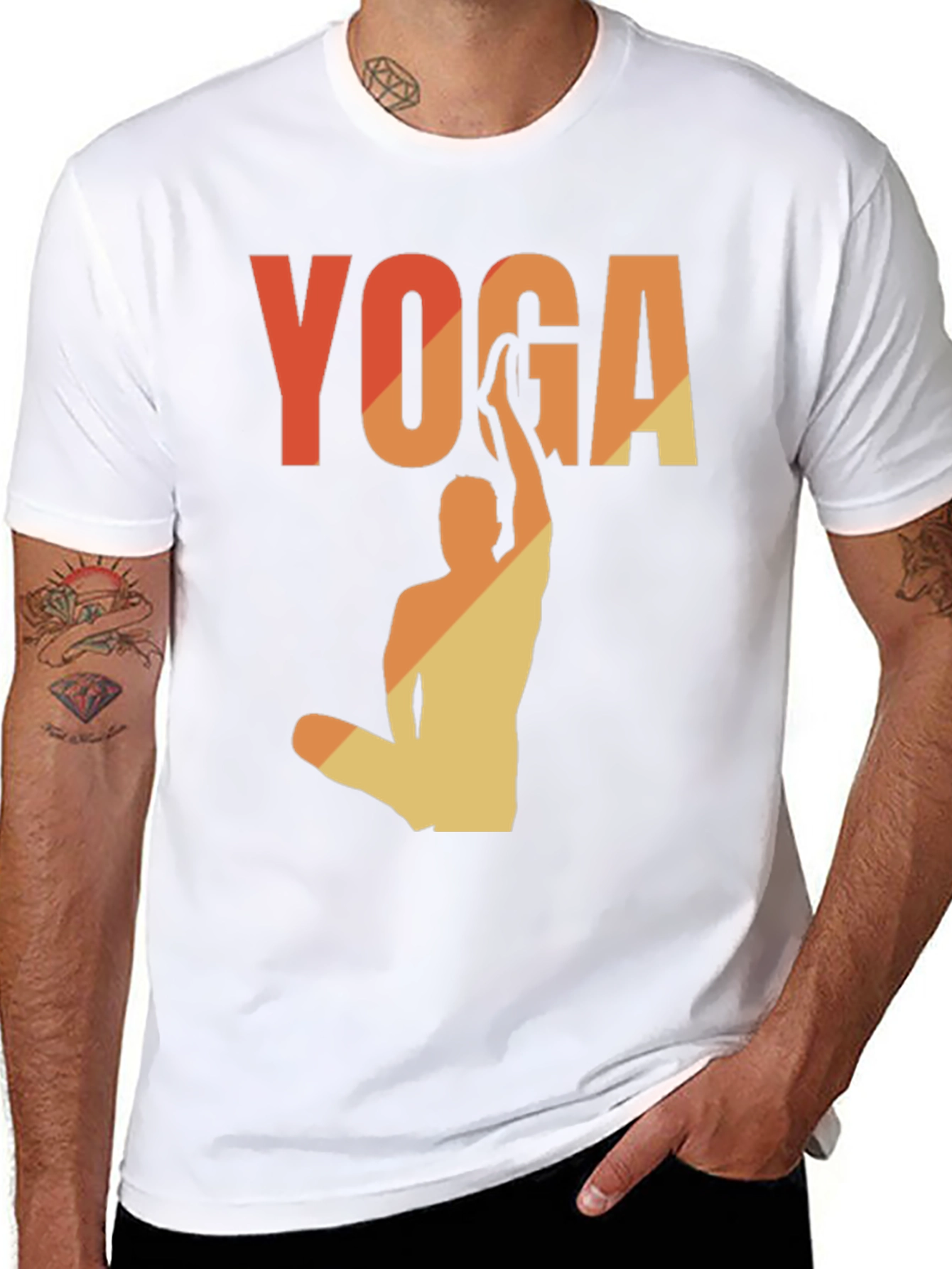 Black Yoga Pose Graphic Tee - Relaxed Fit view 8