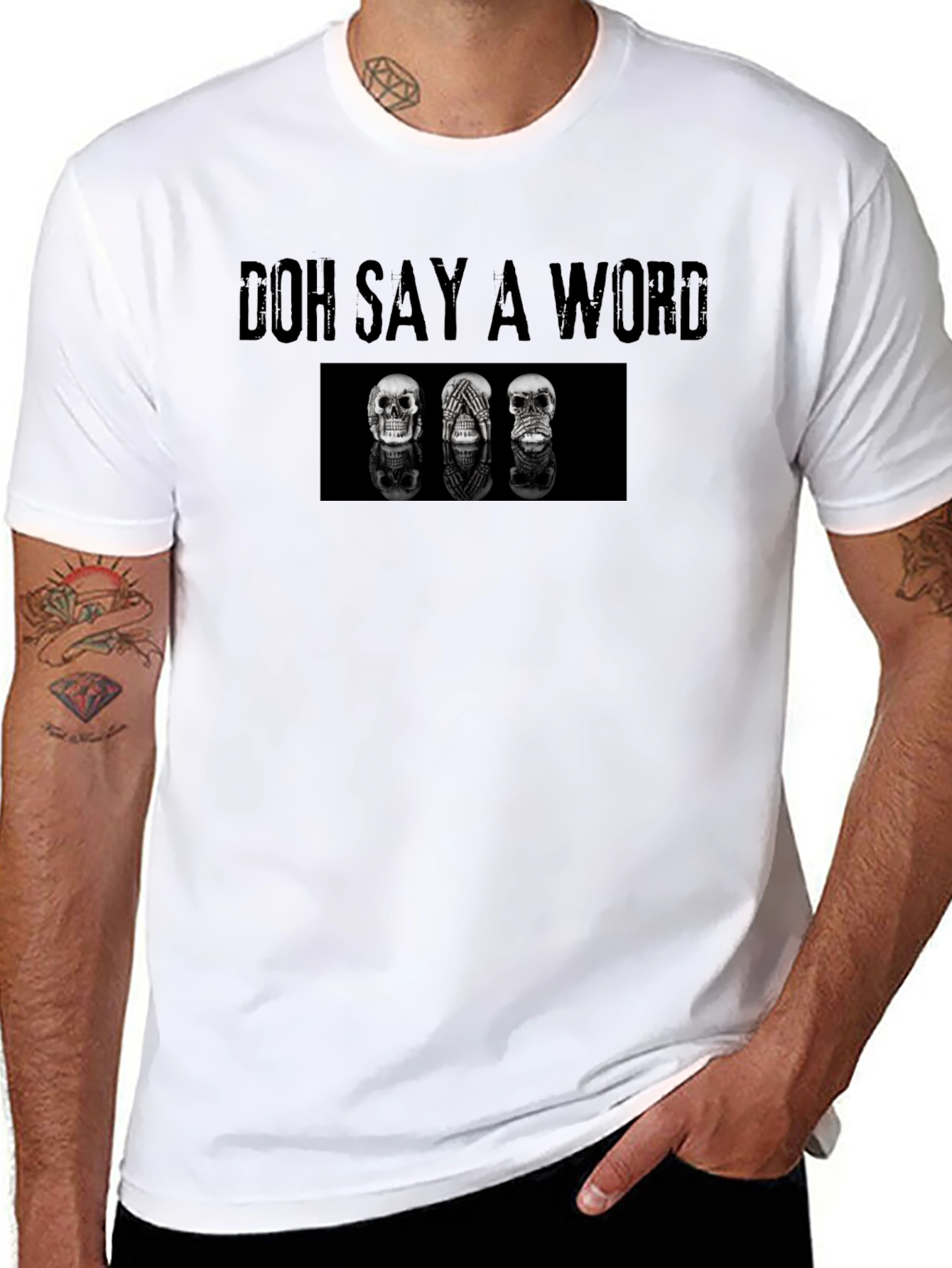 Black Doh Say A Word Graphic Tee view 8