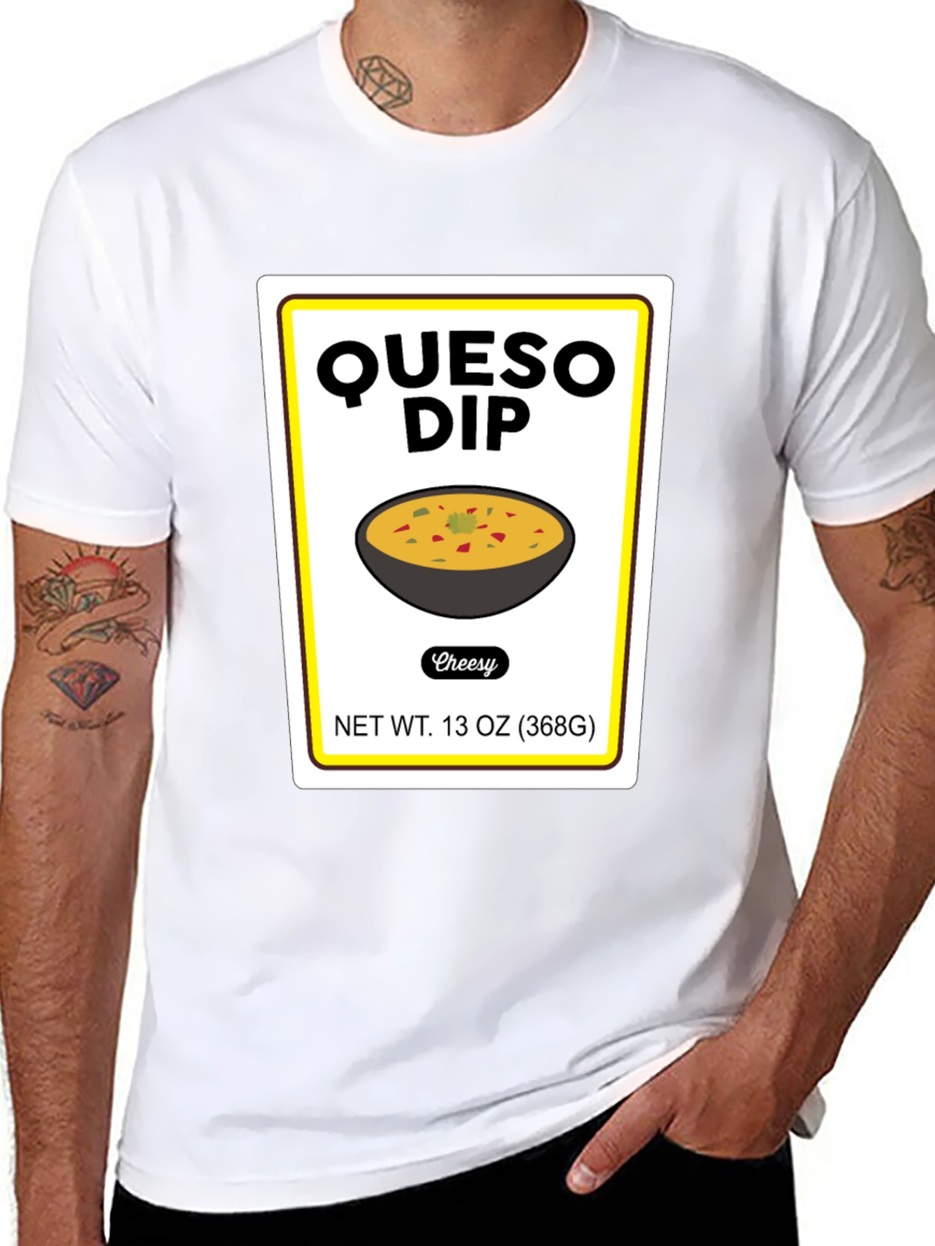 Black Queso Dip T-Shirt - Humorous Foodie Tee view 8