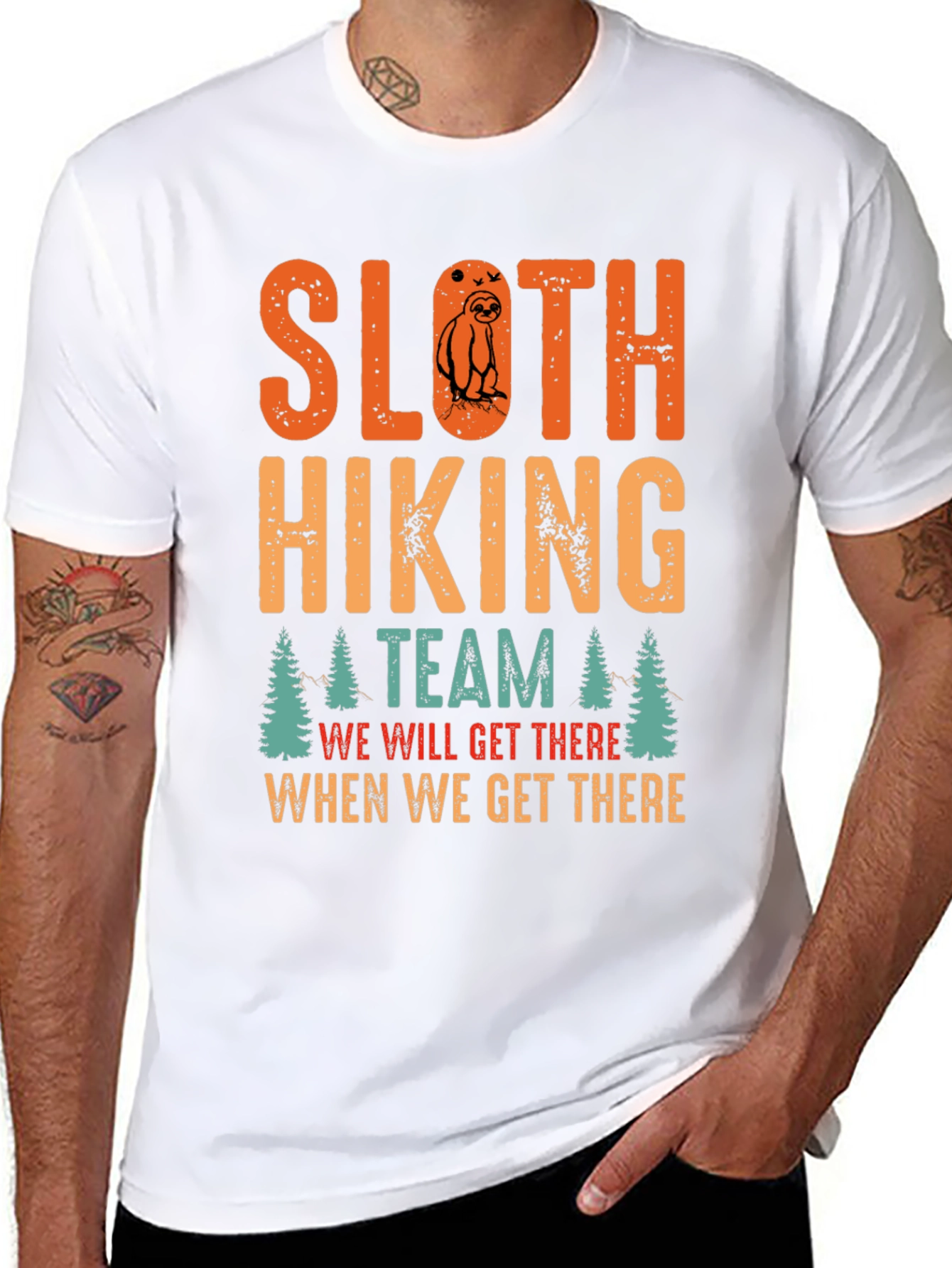 Black Sloth Hiking Team T-Shirt - Funny Adventure Tee view 8