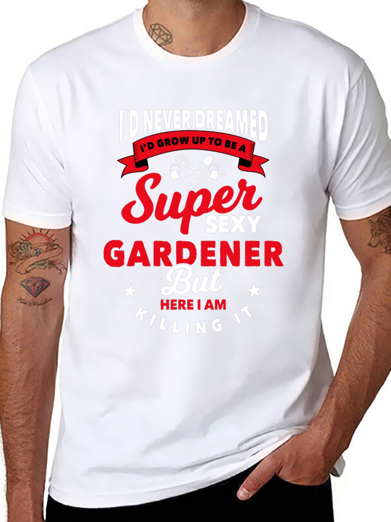 Black Super Sexy Gardener Graphic T-Shirt view 8