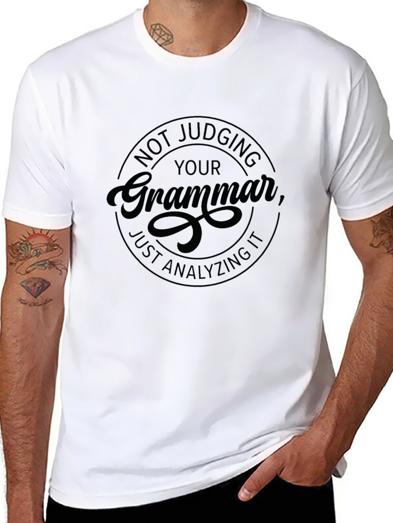 Black Grammar Analyst T-Shirt - Sarcastic Tee for Language Lovers view 8