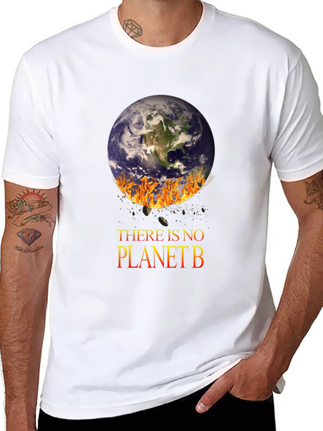 Black There is No Planet B T-Shirt view 8