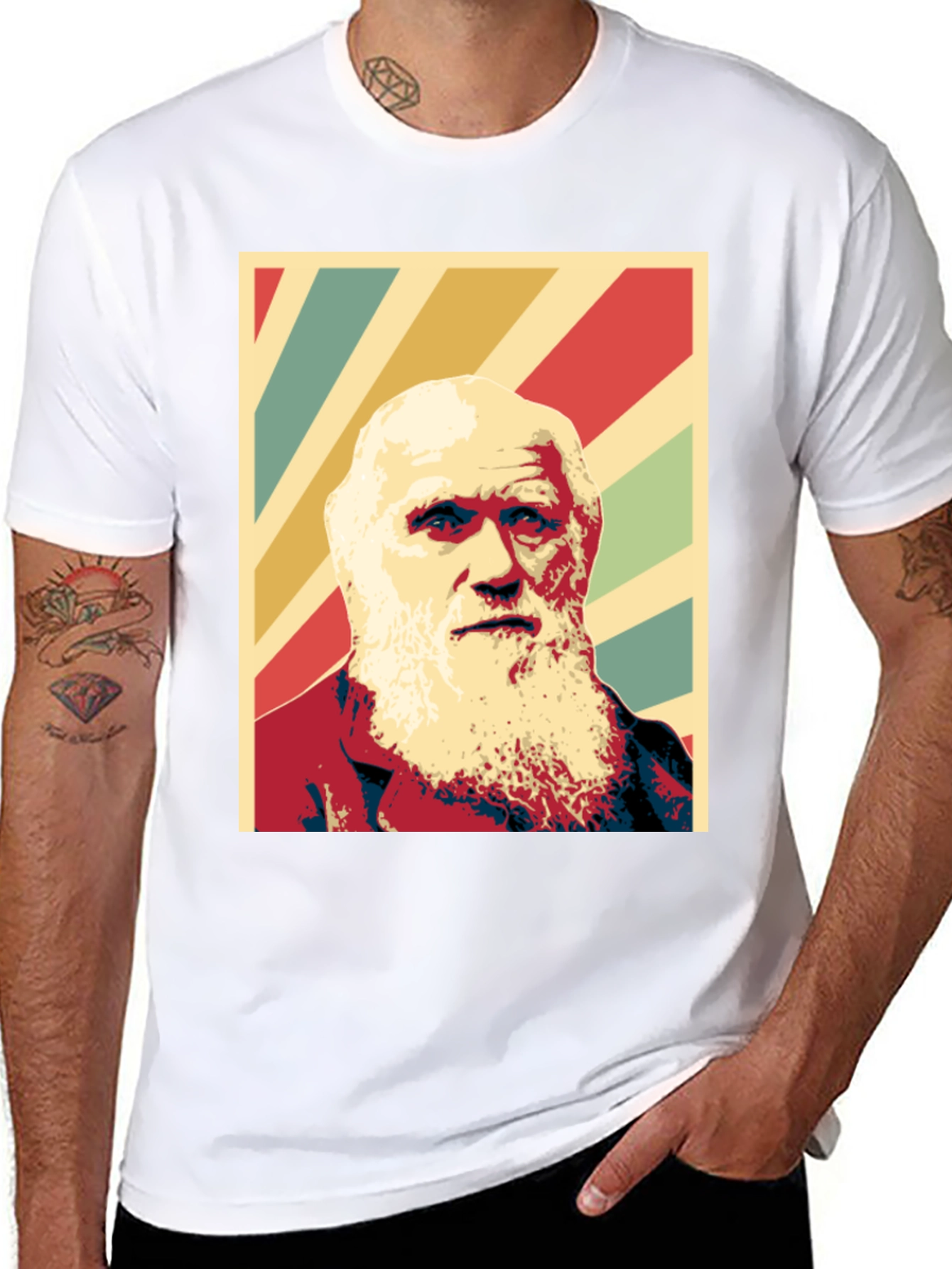 Black Darwin Graphic Print T-Shirt - Black view 8
