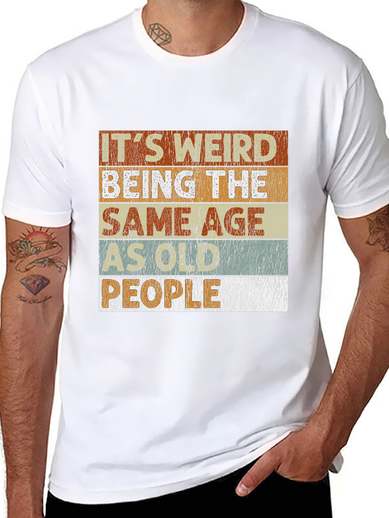 Black It's Weird Being the Same Age People T-Shirt view 8