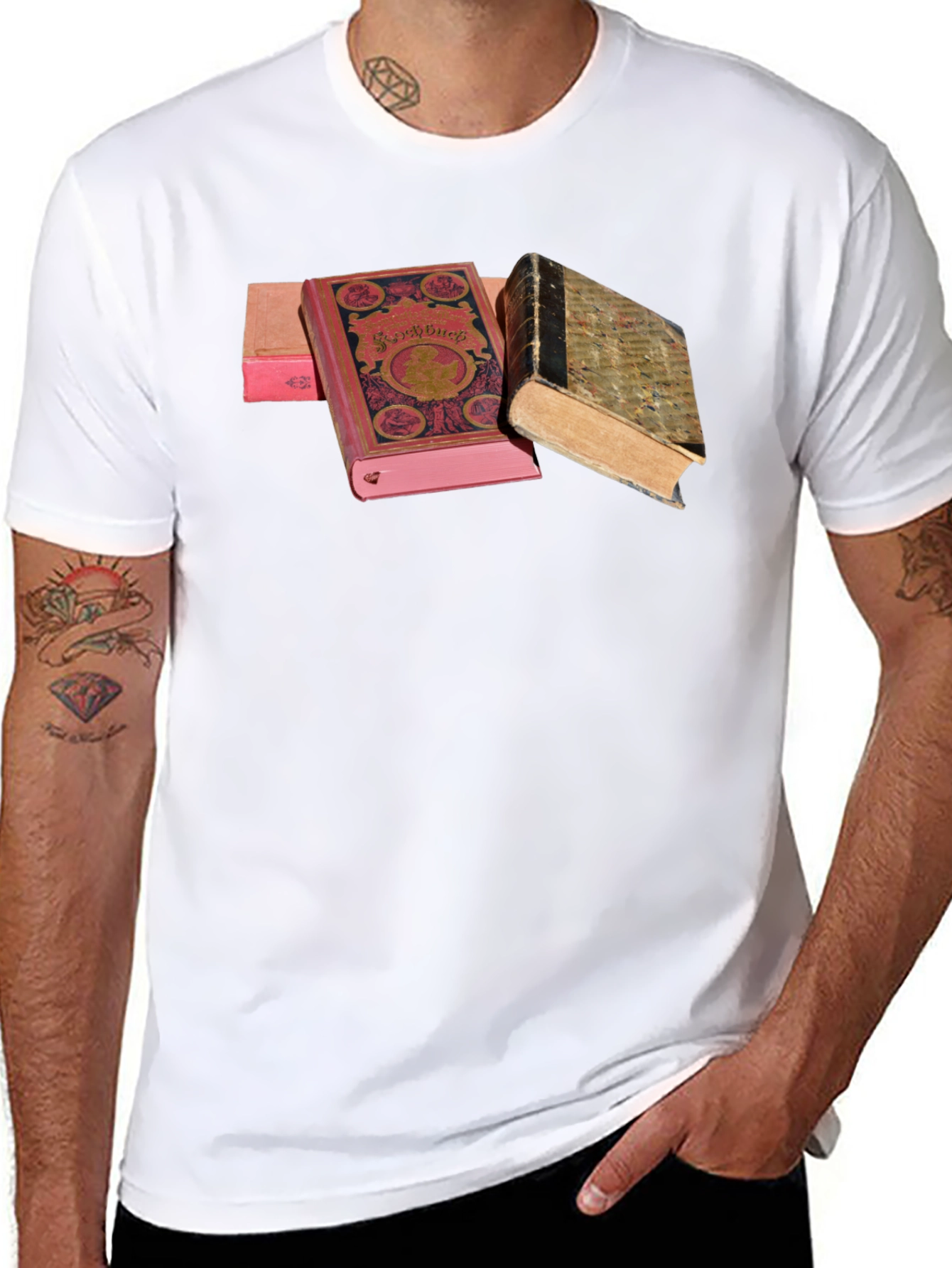 Black Vintage Books Graphic Tee - Stylish Comfort view 8